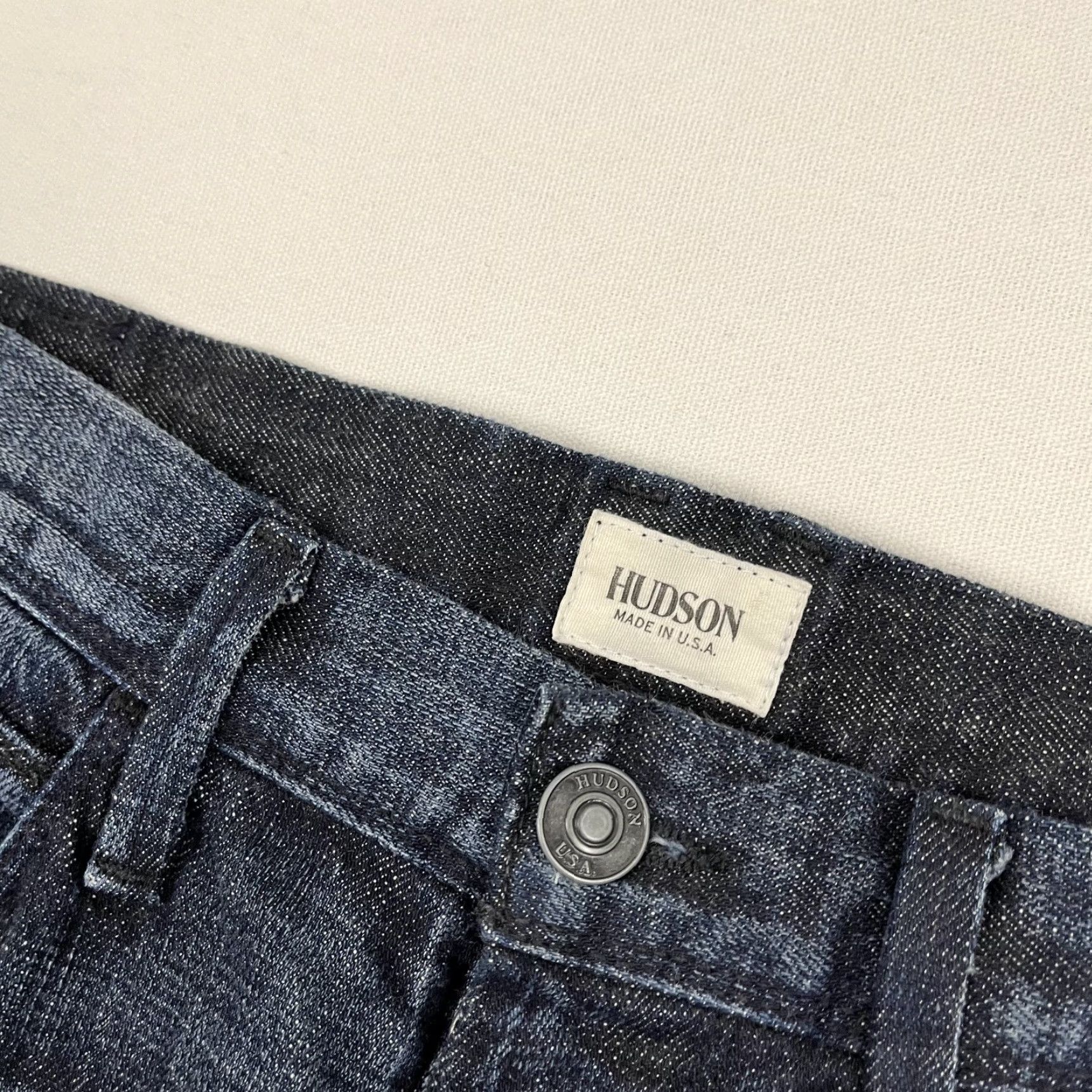 Hudson VINTAGE Hudson Jeans Mens 34 x 31 Straight Washed Dark Blue Denim Button Fly Grunge Punk Size US 34 / EU 50 - 3 Thumbnail