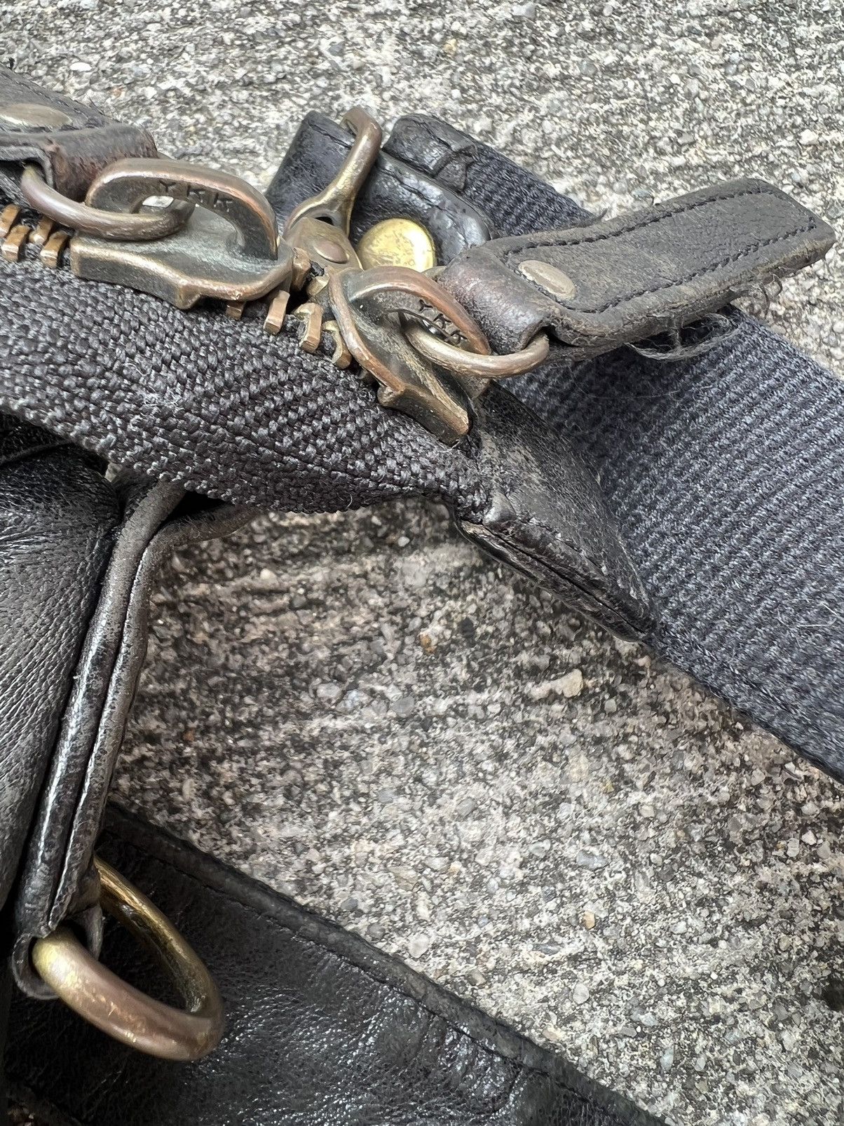 Creed × Japanese Brand Creed Japan Black Patina Leather Sling Bag Size ONE SIZE - 20 Thumbnail