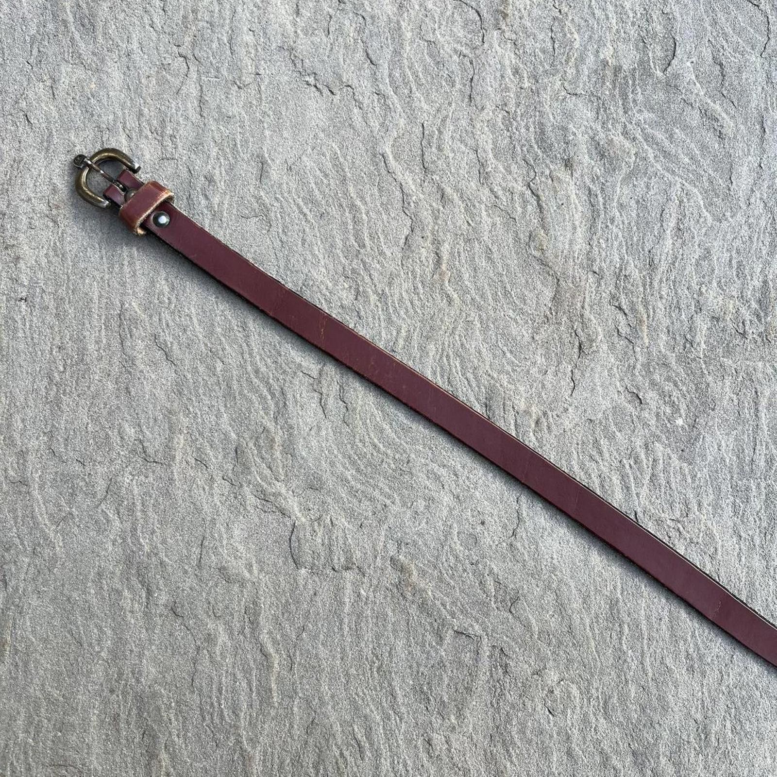 Etienne Aigner Vintage 90s Dark Brown Oil Tanned Leather Designer Belt Size ONE SIZE - 4 Thumbnail
