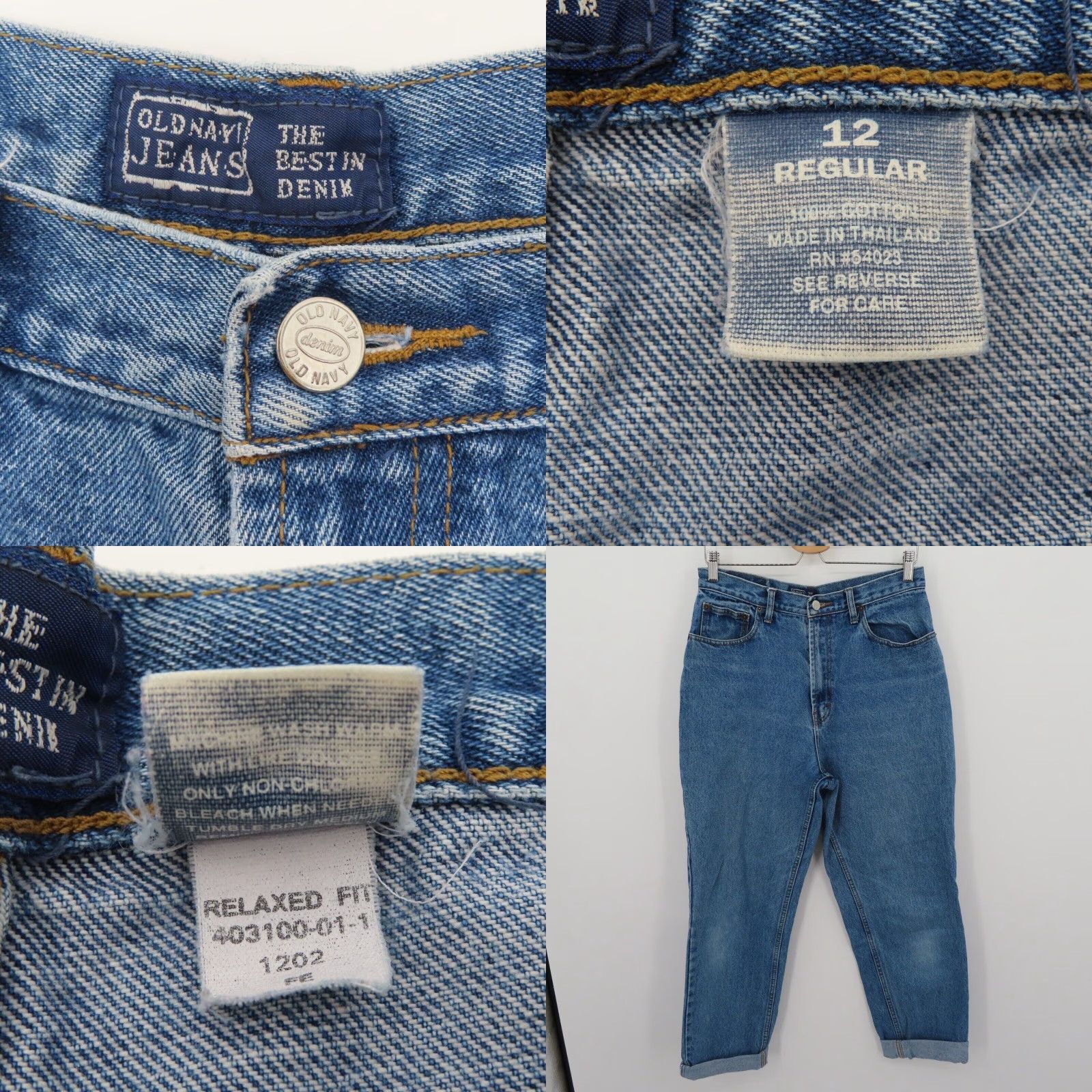 Old Navy VINTAGE Old Navy Jeans Women 12 Relaxed Fit High Rise 5-Pocket Denim Blue 2002 Mom Style Womens Size 34" / US 12 / IT 48 - 8 Thumbnail