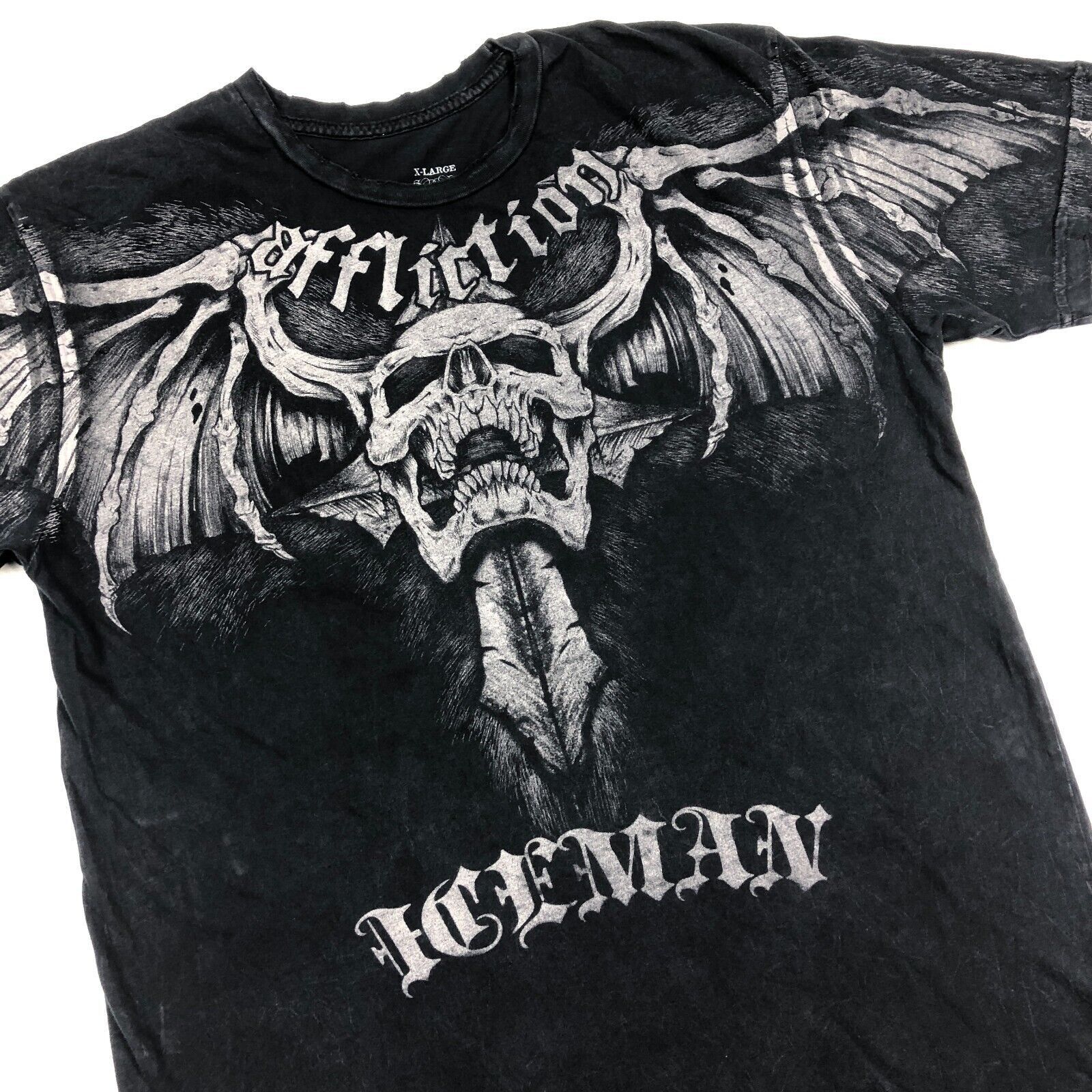 Affliction × UFC × Vintage Affliction Ice Man Chuck Liddell Skull & Wings Tee Size XL Size US XL / EU 56 / 4 - 2 Thumbnail