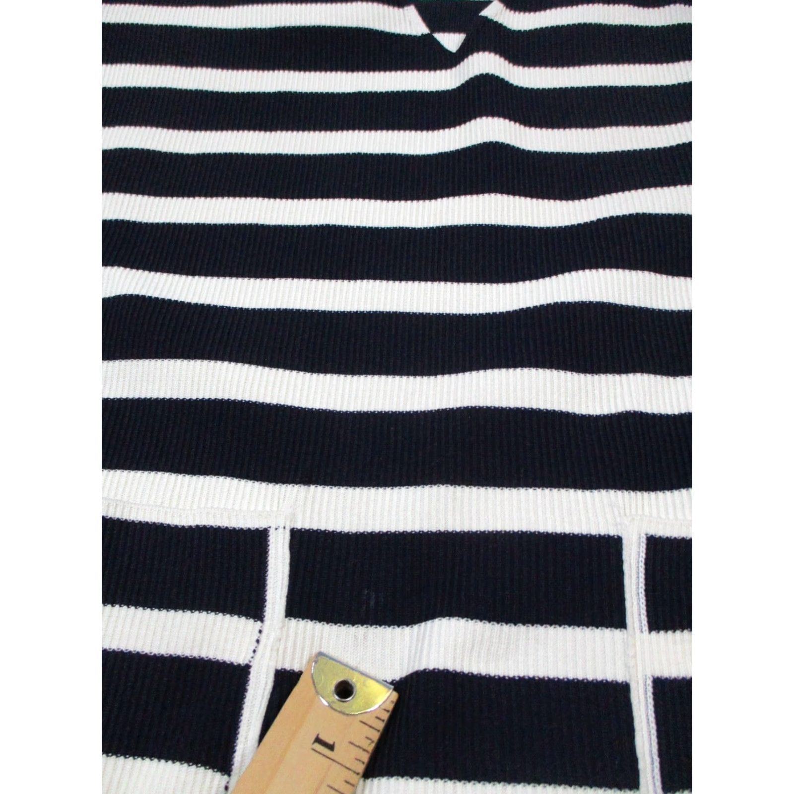 Zara Zara Sweater Womens Small Blue Beige Knit Pullover V-Neck Long Sleeve Casual Winter Fall Regular Polyester Knit Pattern Striped Size S / US 4 / IT 40 - 5 Thumbnail