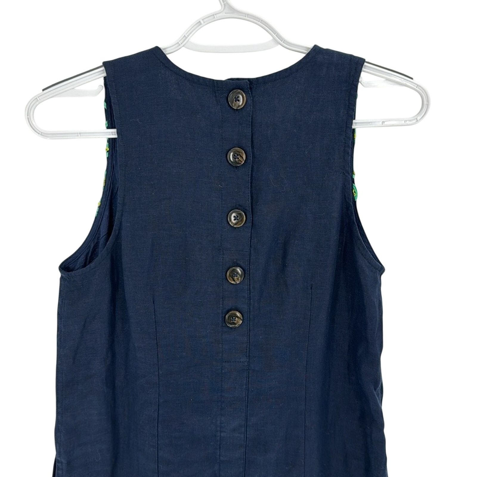 J.Crew J.Crew Button-back linen shift dress with embroidery size SP Size S / US 4 / IT 40 - 4 Thumbnail