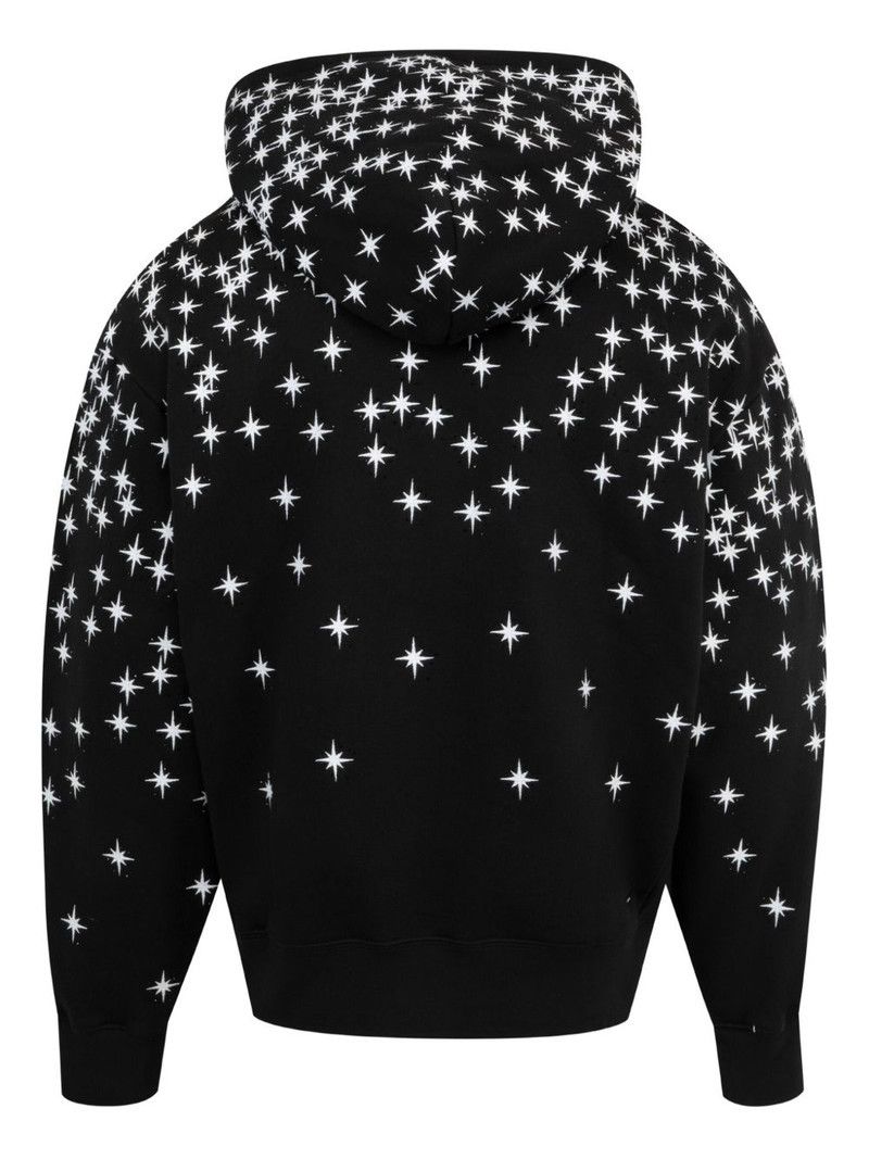 Amiri o1s1wg110426 Star-Print Hoodie in Black Size US L / EU 52-54 / 3 - 2 Thumbnail