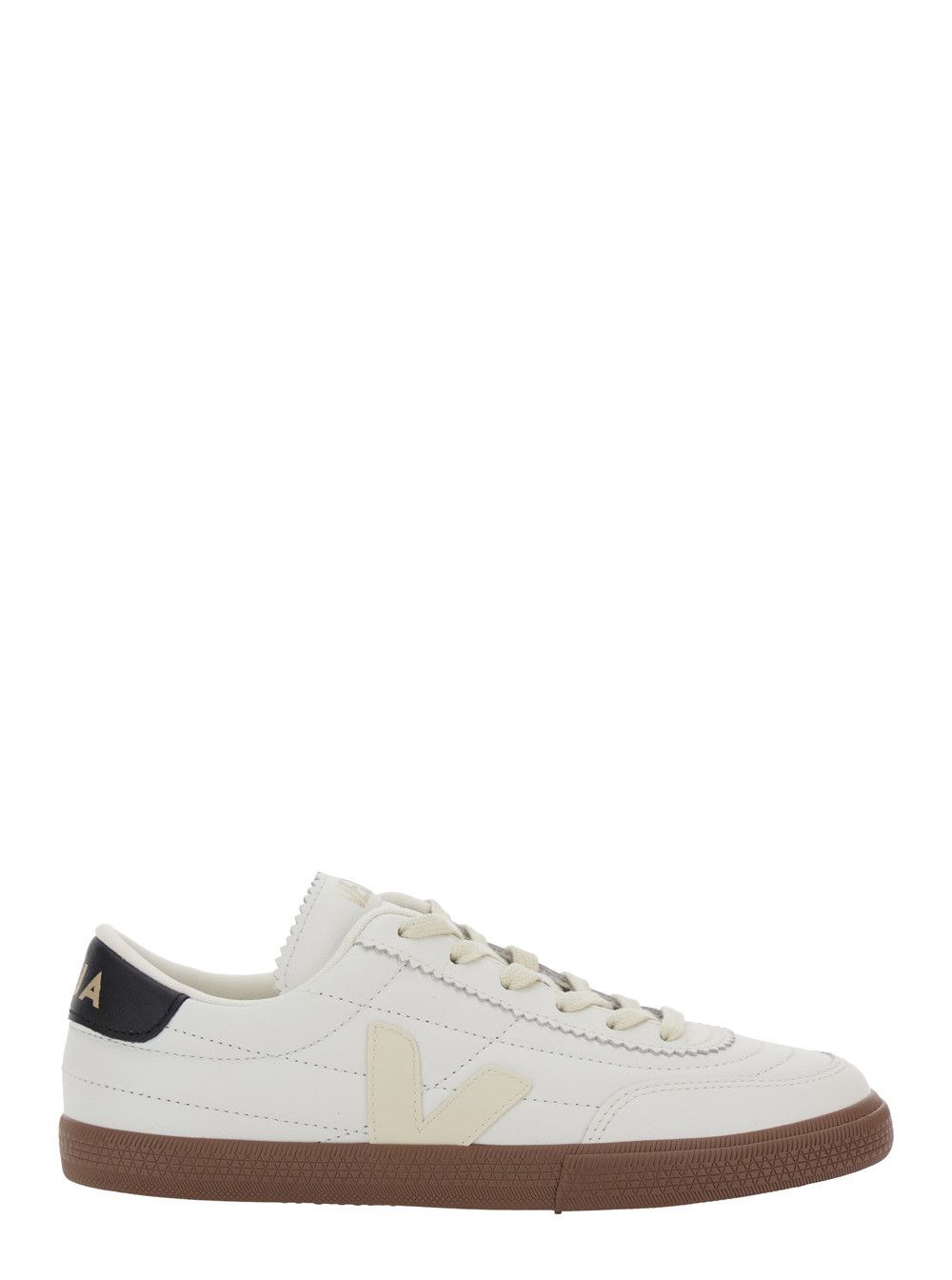 Veja 'Panenka' White Low Top Sneakers with Logo Patch on the Side and Contrasting Heel with Logo Lettering in Leather Unisex Size US 8 / IT 38 - 1 Thumbnail