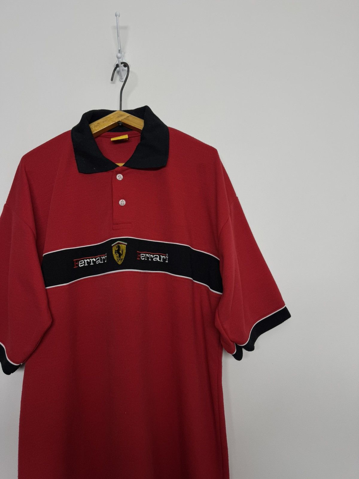 Ferrari Vintage 1996 Ferrari Michael Schumacher Racing Polo T-Shirt Size US XL / EU 56 / 4 - 5 Thumbnail