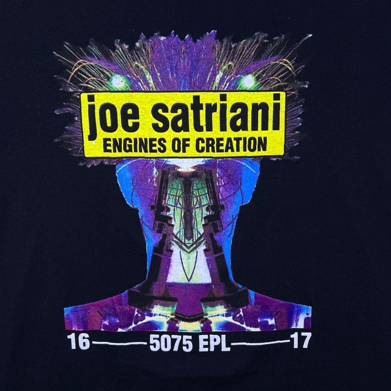 Vintage VINTAGE Screen Stars Joe Satriani Engines Of Creation Tour 2000 Band T-Shirt XL Black Mens Cotton Short Sleeve Graphic front back 90s 2000s Size US XL / EU 56 / 4 - 3 Thumbnail