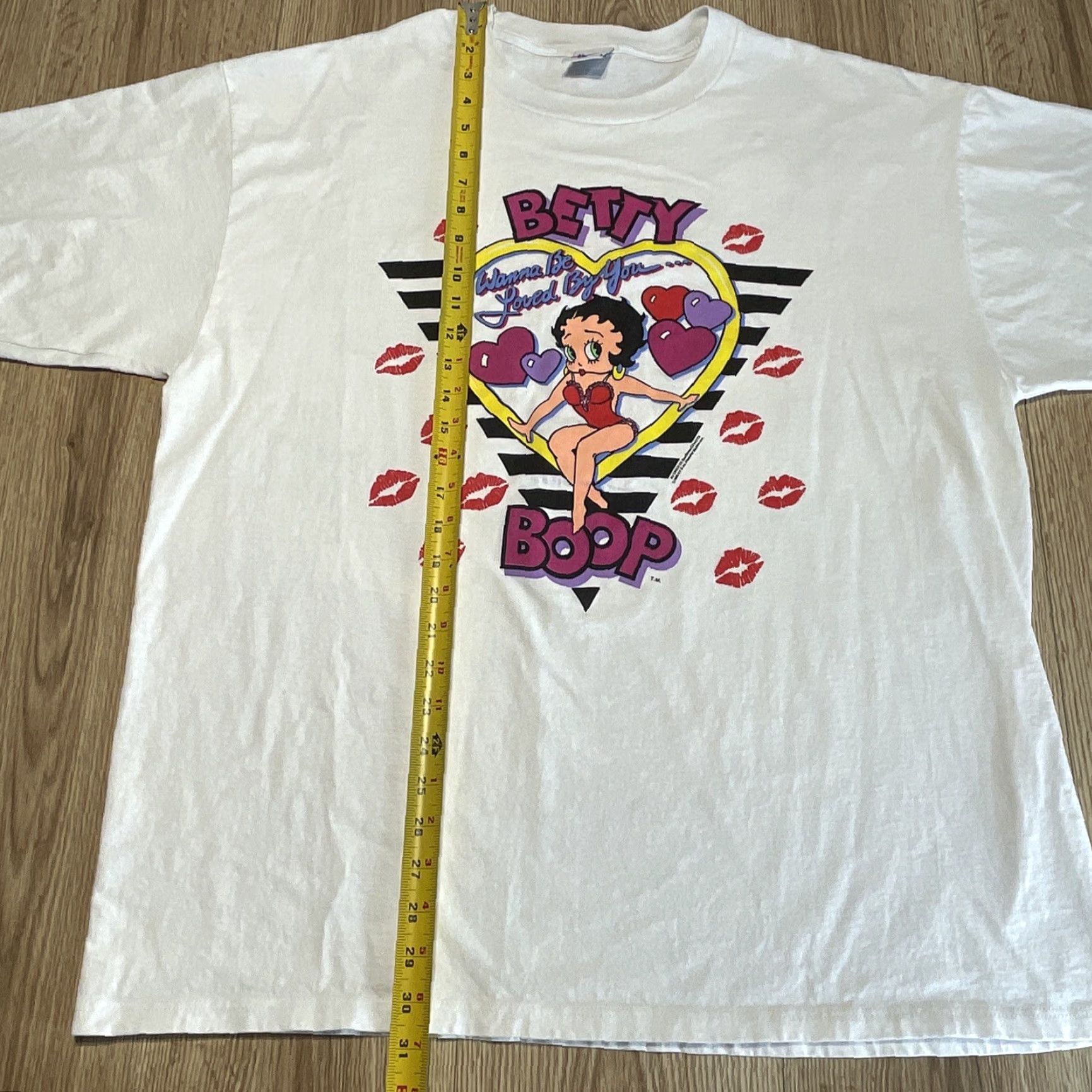 Vintage VINTAGE Betty Boop T-Shirt 1988 XXL White "I Wanna To Be Loved By You" Unisex Adults Size US XXL / EU 58 / 5 - 5 Thumbnail