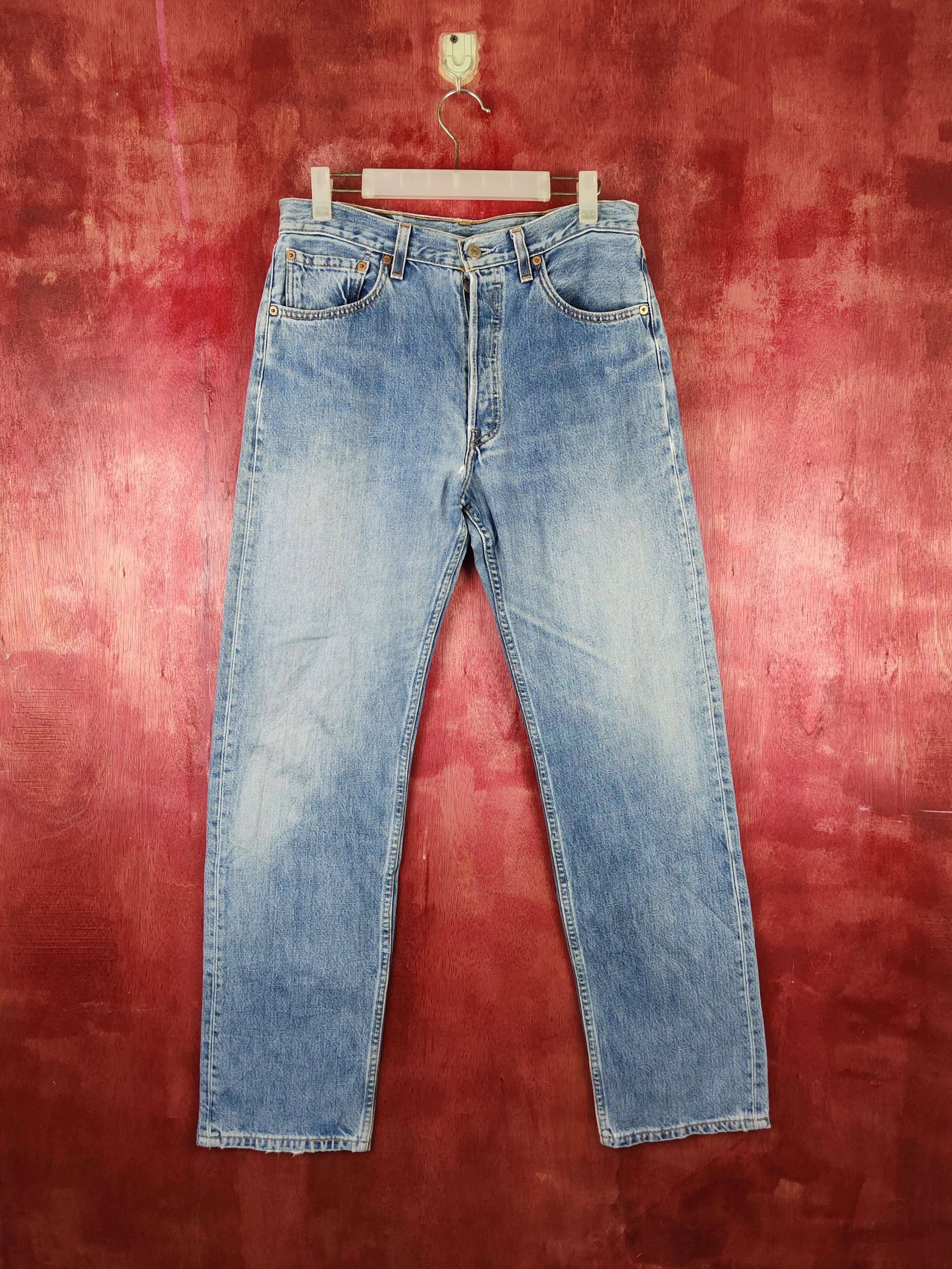 Levi's 501 Levi's vintage faded Blue Distressed Ripped Jeans #S1645 Size US 31 - 1 Thumbnail