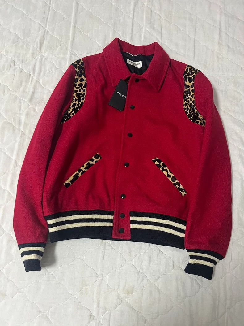 Saint Laurent Paris Saint Laurent Paris Red leopard print baseball jacket-2508 Size US M / EU 48-50 / 2 - 1 Thumbnail