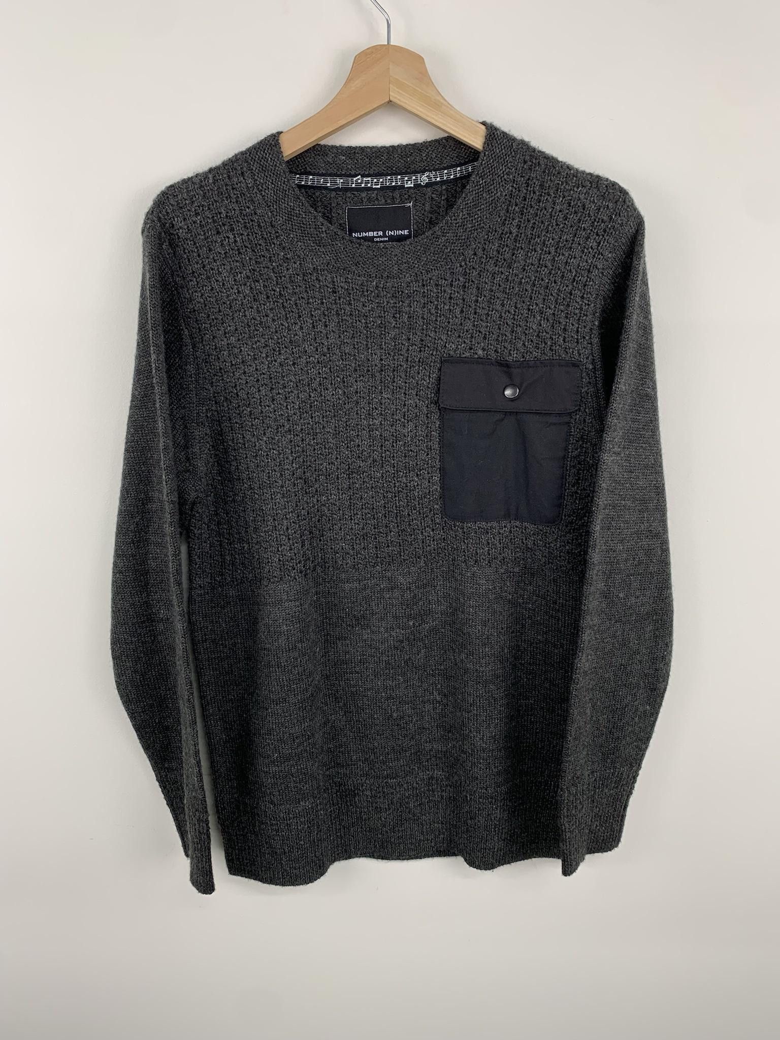 image of Number N Ine Number (N)Ine Takahiro Miyashita Era Pocket Knit Sweater in Grey, Men's (Size Medium)