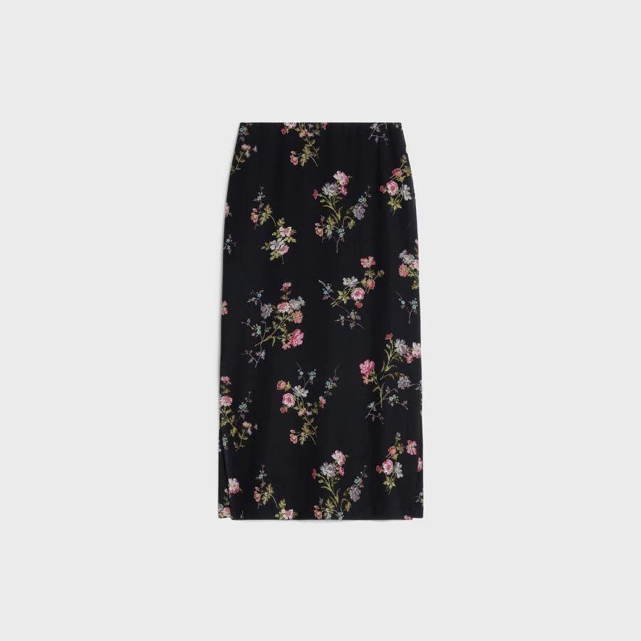 image of Celine O1W1Db10324 Hobble Skirt In Noir, Women's (Size 38)