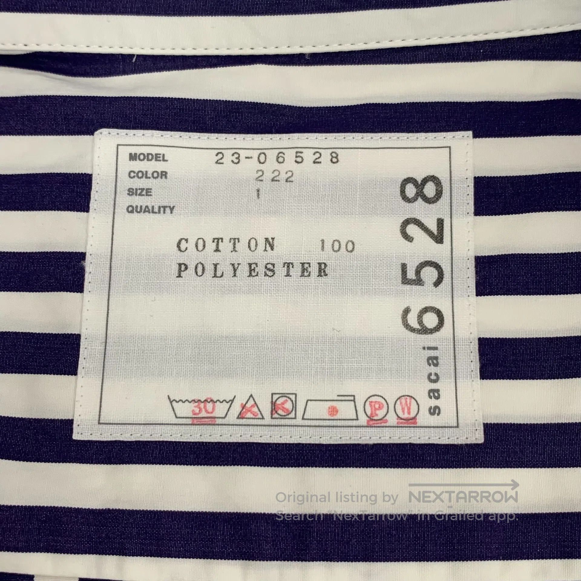 Sacai Sacai Color block vertical stripe cotton lapel short sleev Size US S / EU 44-46 / 1 - 6 Thumbnail