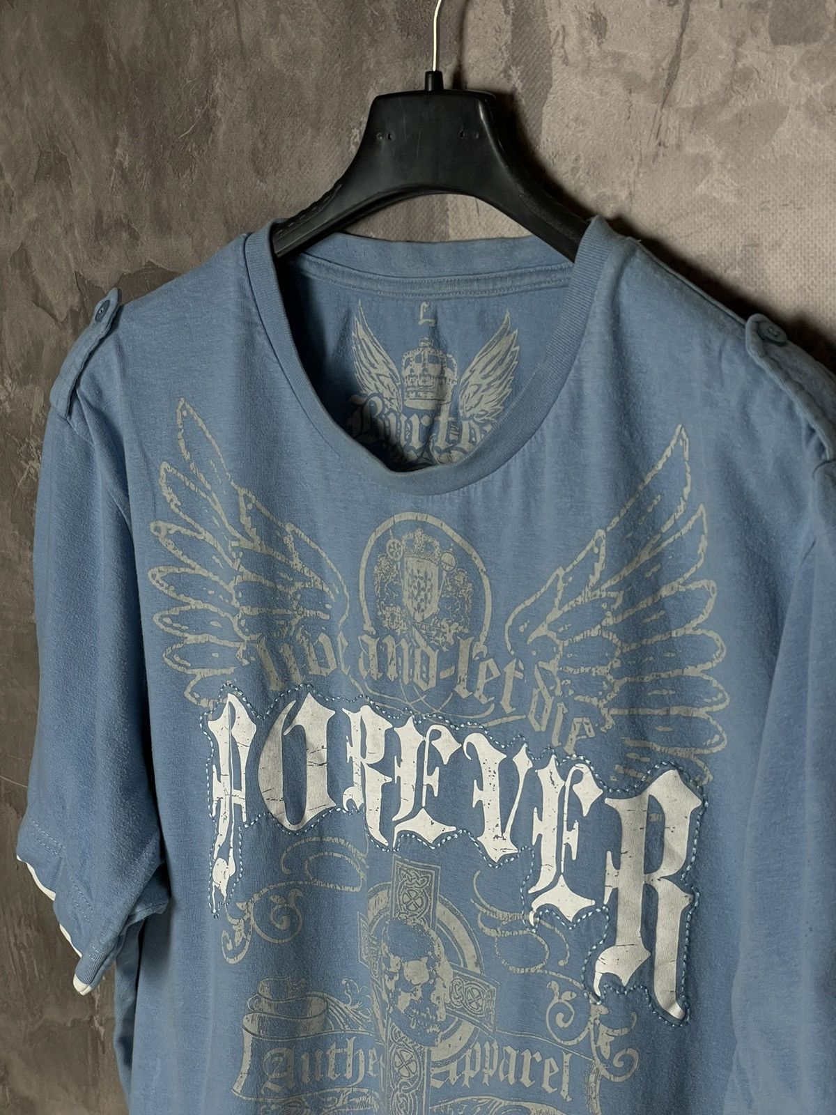 Other Crazy Y2K MMA Style Affliction Overlogo Cross Punk T Shirt Size US L / EU 52-54 / 3 - 8 Thumbnail