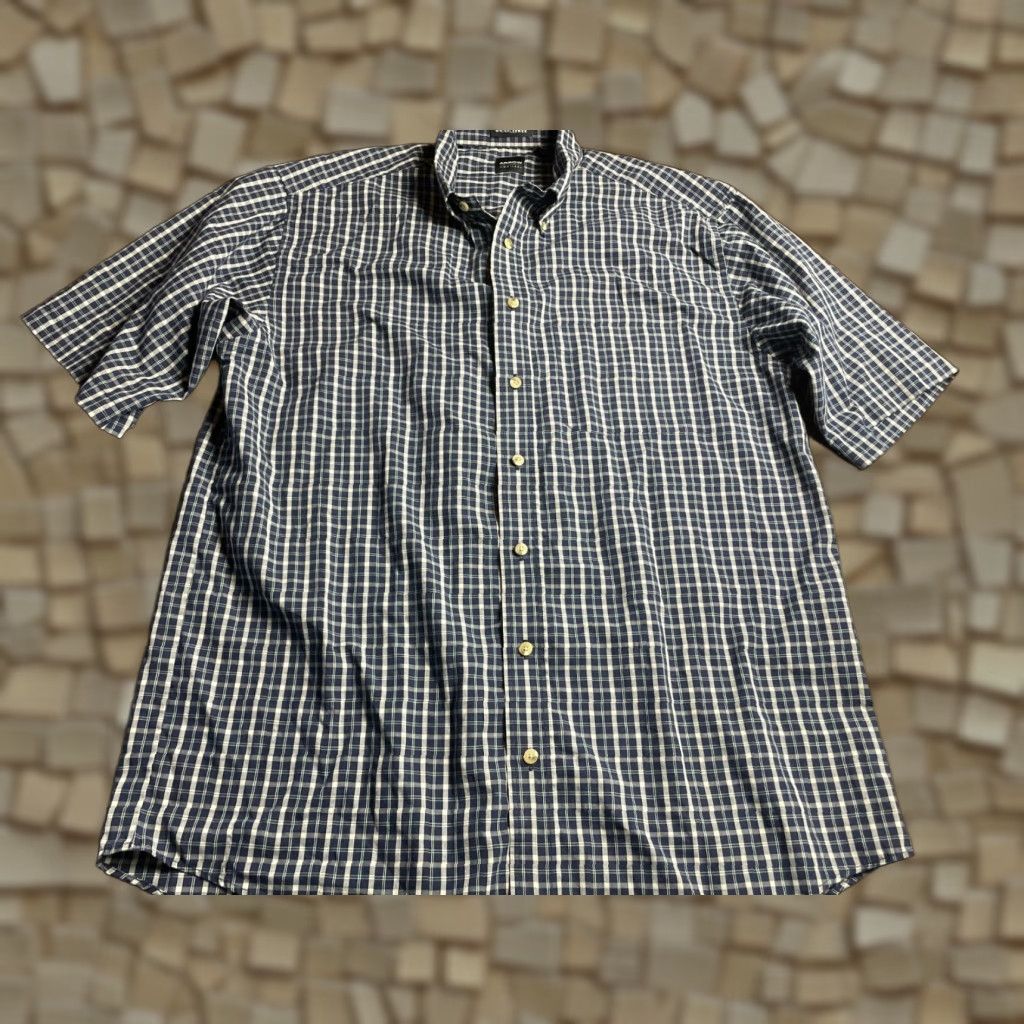 Arrow Arrow Shirt Men Large Tall Plaid Button Up Wool? No, Wrinkle Free Blue Cream Ivory Casual Regular Size US L / EU 52-54 / 3 - 1 Thumbnail