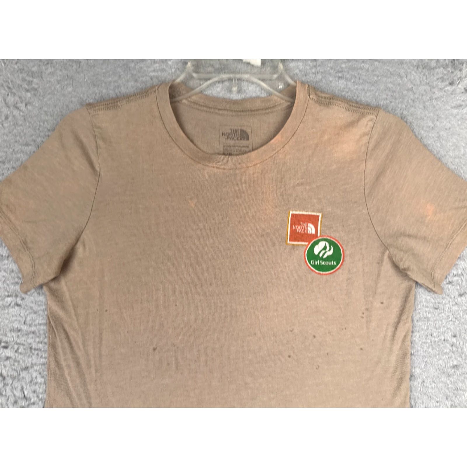 The North Face The North Face Shirt Women S Beige Short Sleeve Cotton Blend Tee Casual Readers Note: Bleach spots, holes, print cracking Size S / US 4 / IT 40 - 4 Thumbnail