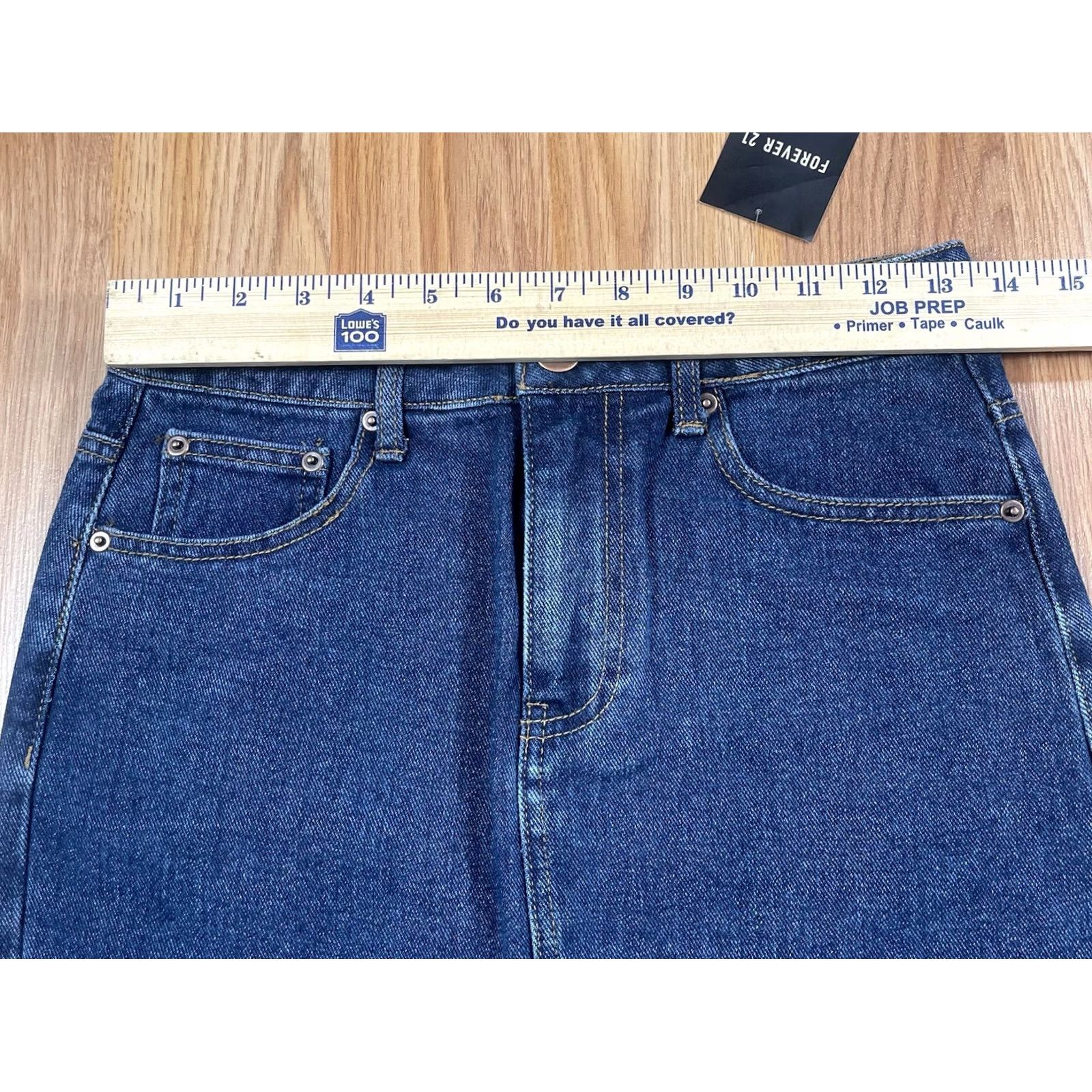 Forever 21 FOREVER 21 Denim Jeans Skirt Womens S Small Mini Pencil Above Knee Cotton Blend Size 28" / US 6 / IT 42 - 3 Thumbnail