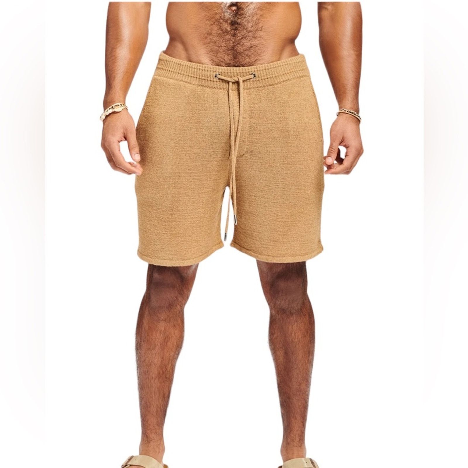 SER.O.YA Ser.O.Ya Mens Unisex Brown Hansen Knit Ribbed Shorts Sm NWT Size US 26 / EU 42 - 6 Thumbnail