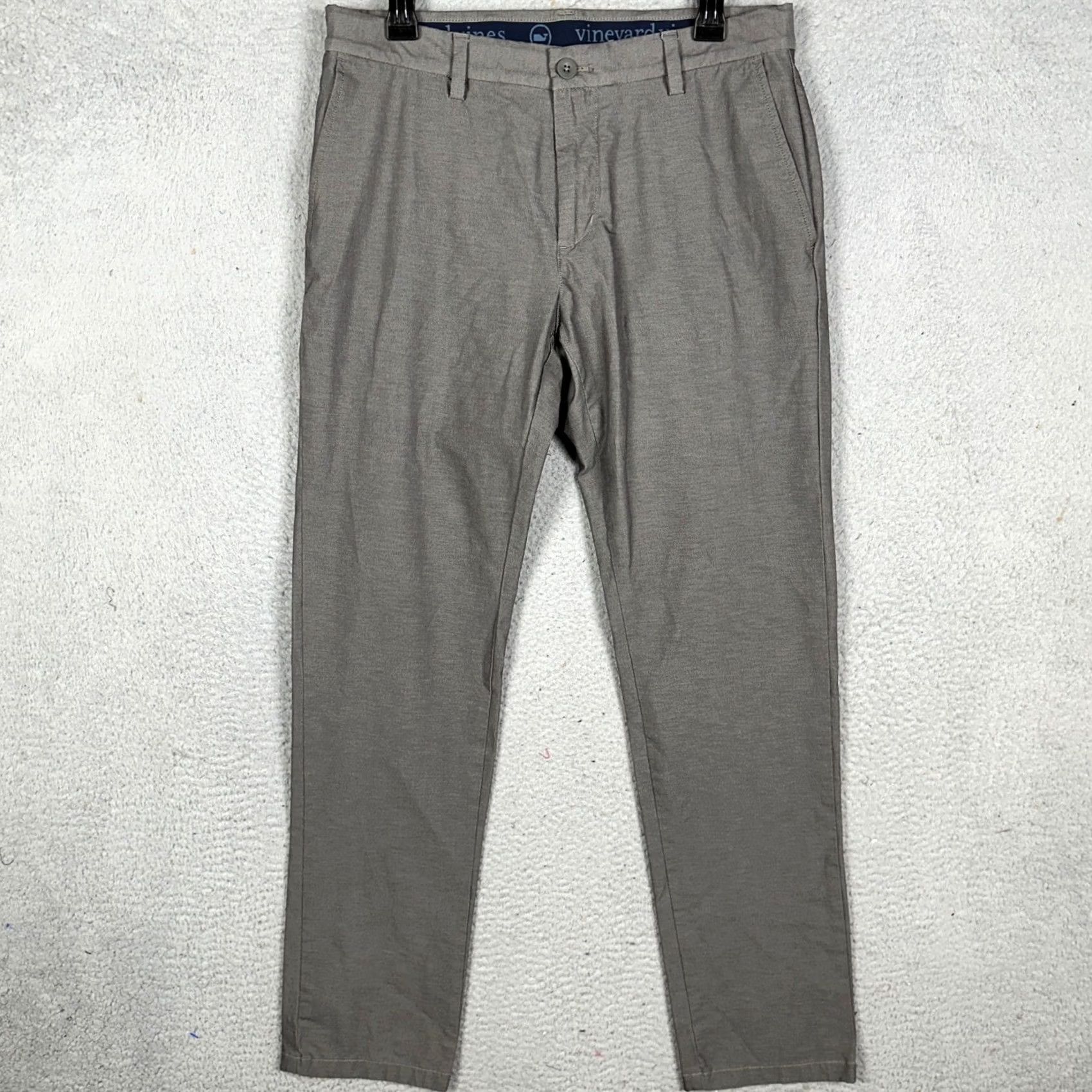 Vineyard Vines Vineyard Vines On The Go Pants Mens 32X32 Gray Chino Stretch Performance Travel Everyday Size US 32 / EU 48 - 2 Thumbnail