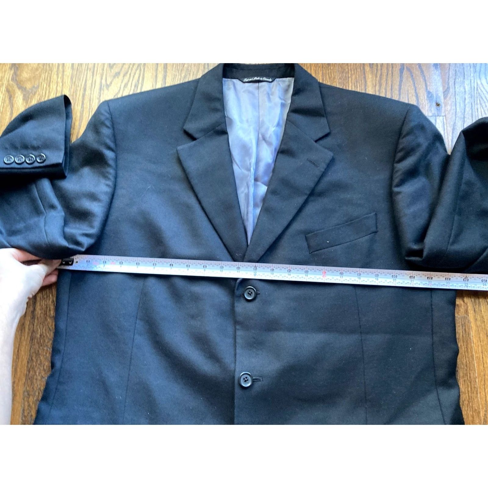 Jack Victor Jack Victor Blazer Mens Size 44L Black Three Button 100% Cashmere Vitalewood Size 44R - 4 Thumbnail