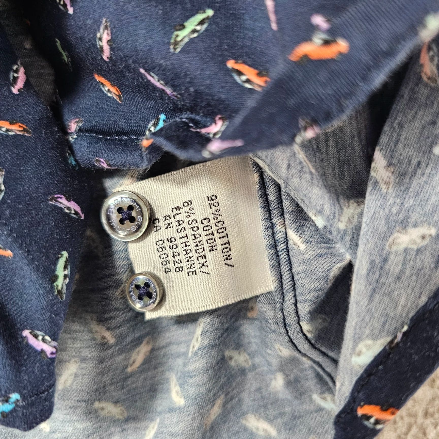 BUGATCHI VINTAGE Bugatchi Shirt Cars Print OoohCotton Mens Small Navy Blue Cotton Blend Regular Long Sleeve Button-Up Size US S / EU 44-46 / 1 - 6 Thumbnail