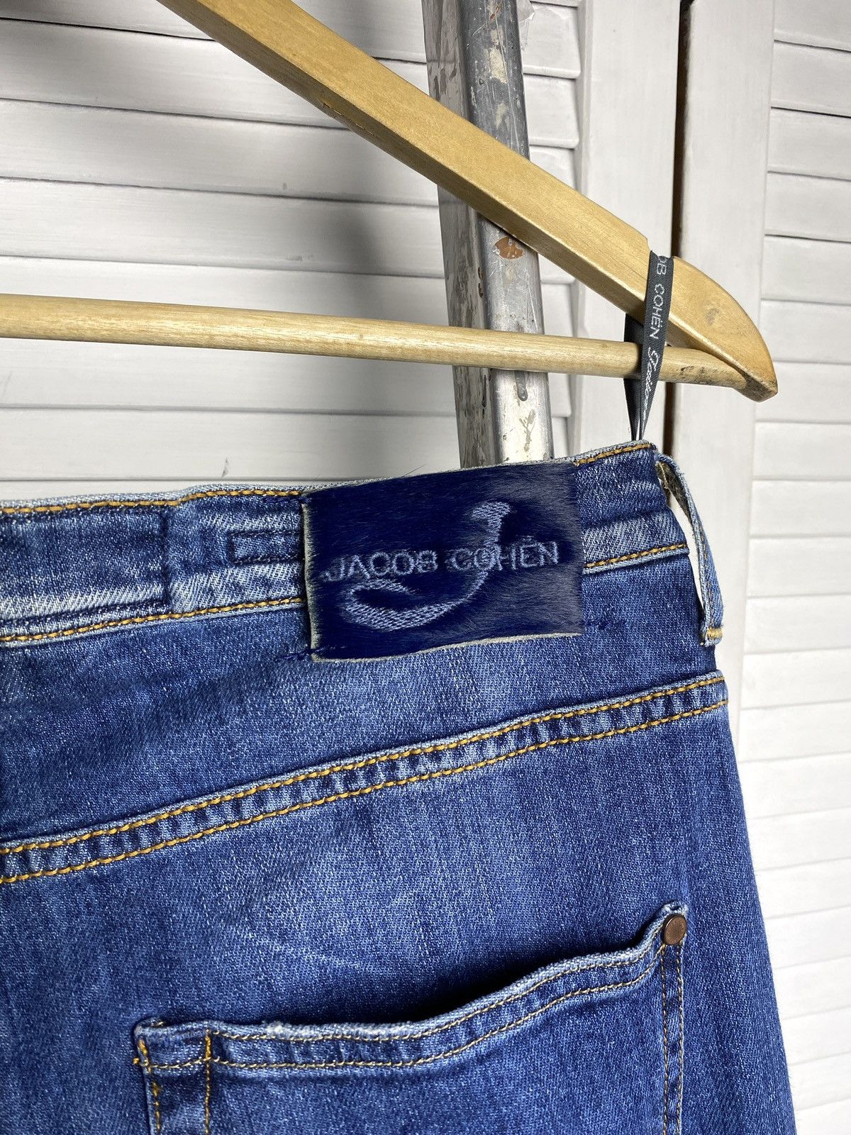 Jacob Cohen × Japanese Brand Jacob Cohen Blue Cotton Straight Leg Mid Rise Denim Jeans Size 27" / US 4 / IT 40 - 16 Thumbnail