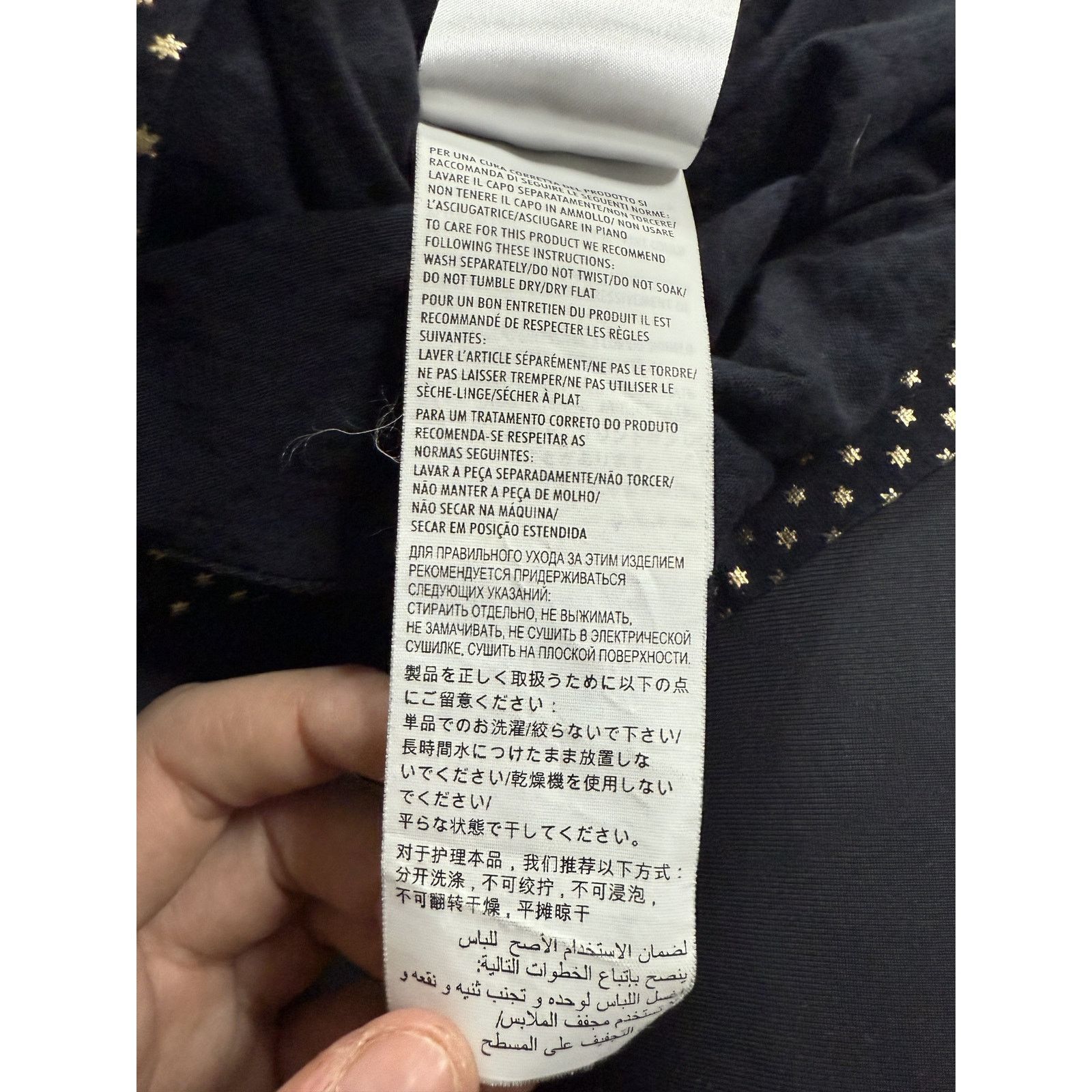 Gucci Gucci Tee Black Gold Stars GUCCY Used Small Size US S / EU 44-46 / 1 - 6 Thumbnail