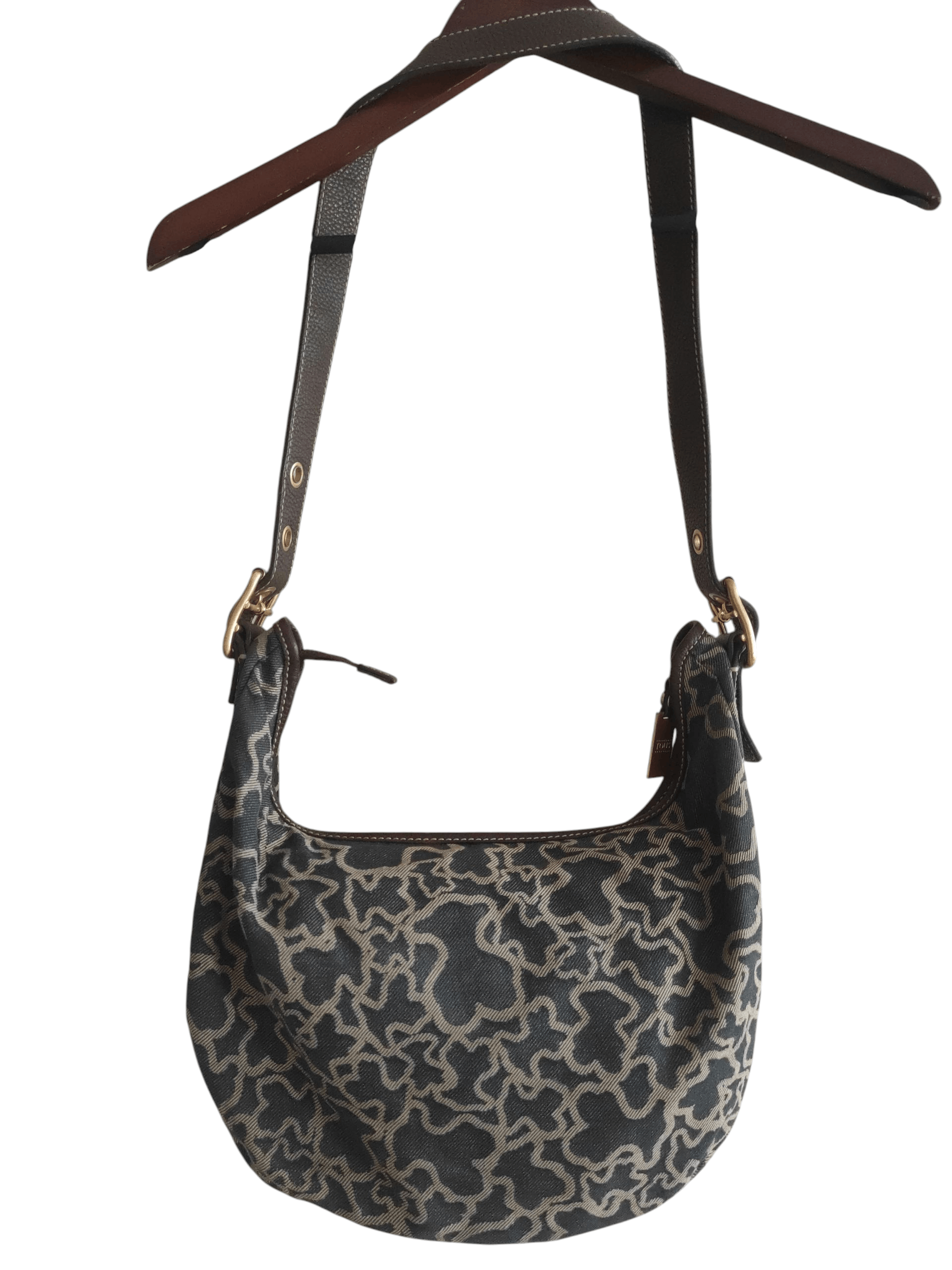 TOUS TOUS Kaos Print Denim Canvas Hobo Shoulder Bag Size ONE SIZE - 5 Thumbnail