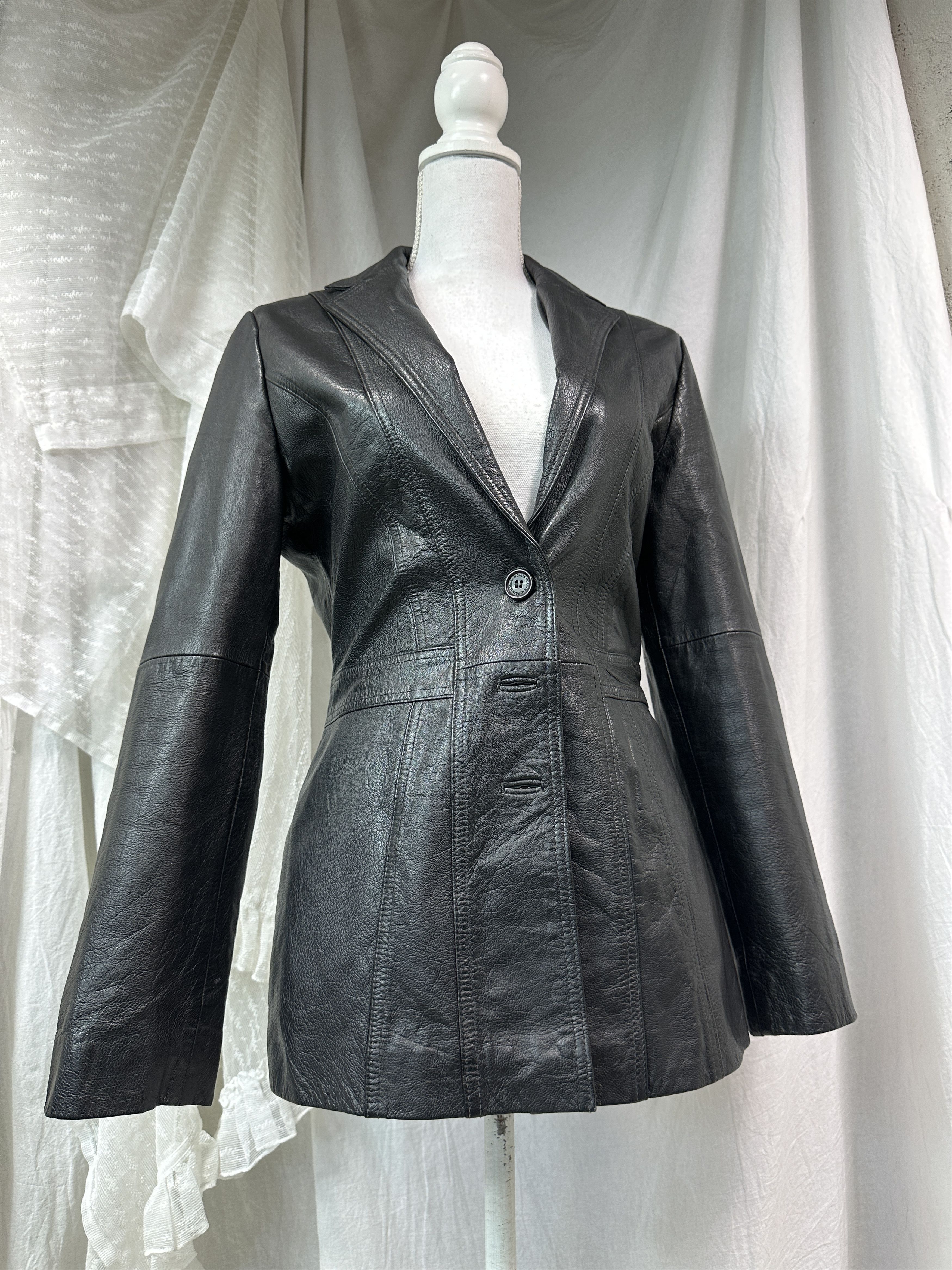 Vintage Vintage Avant Garde Grunge Biker Morgan Leather Jacket Y2K Size S / US 4 / IT 40 - 1 Thumbnail