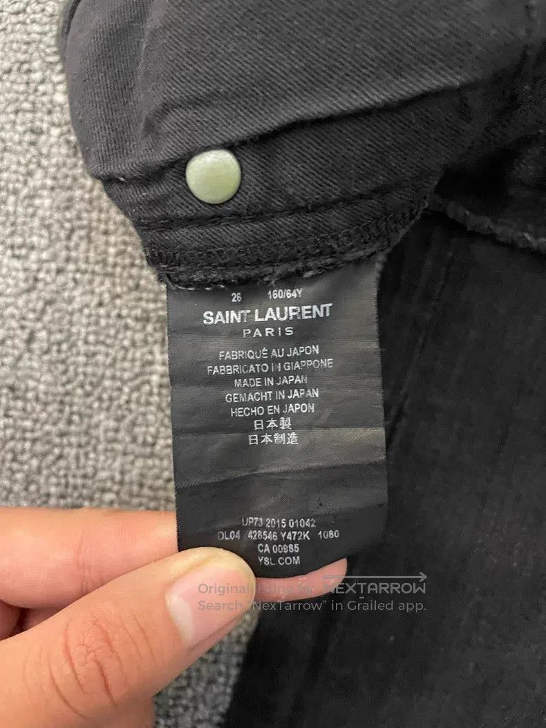 Saint Laurent Paris Saint Laurent Paris Black Frayed Denim Jeans Size US 26 / EU 42 - 5 Thumbnail