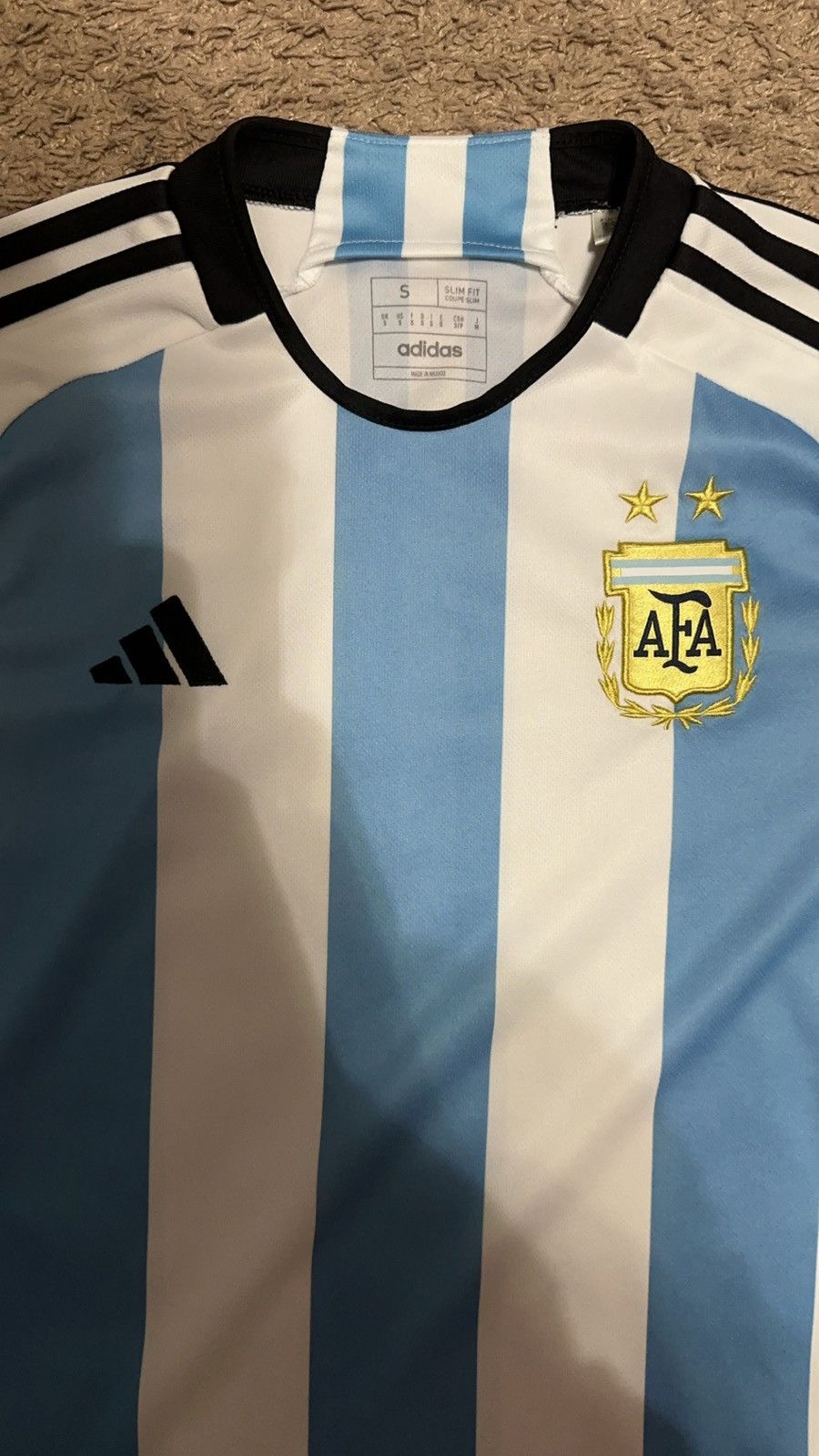 Adidas 2022 Adidas Argentina home jersey blue and white size small Size US S / EU 44-46 / 1 - 3 Thumbnail