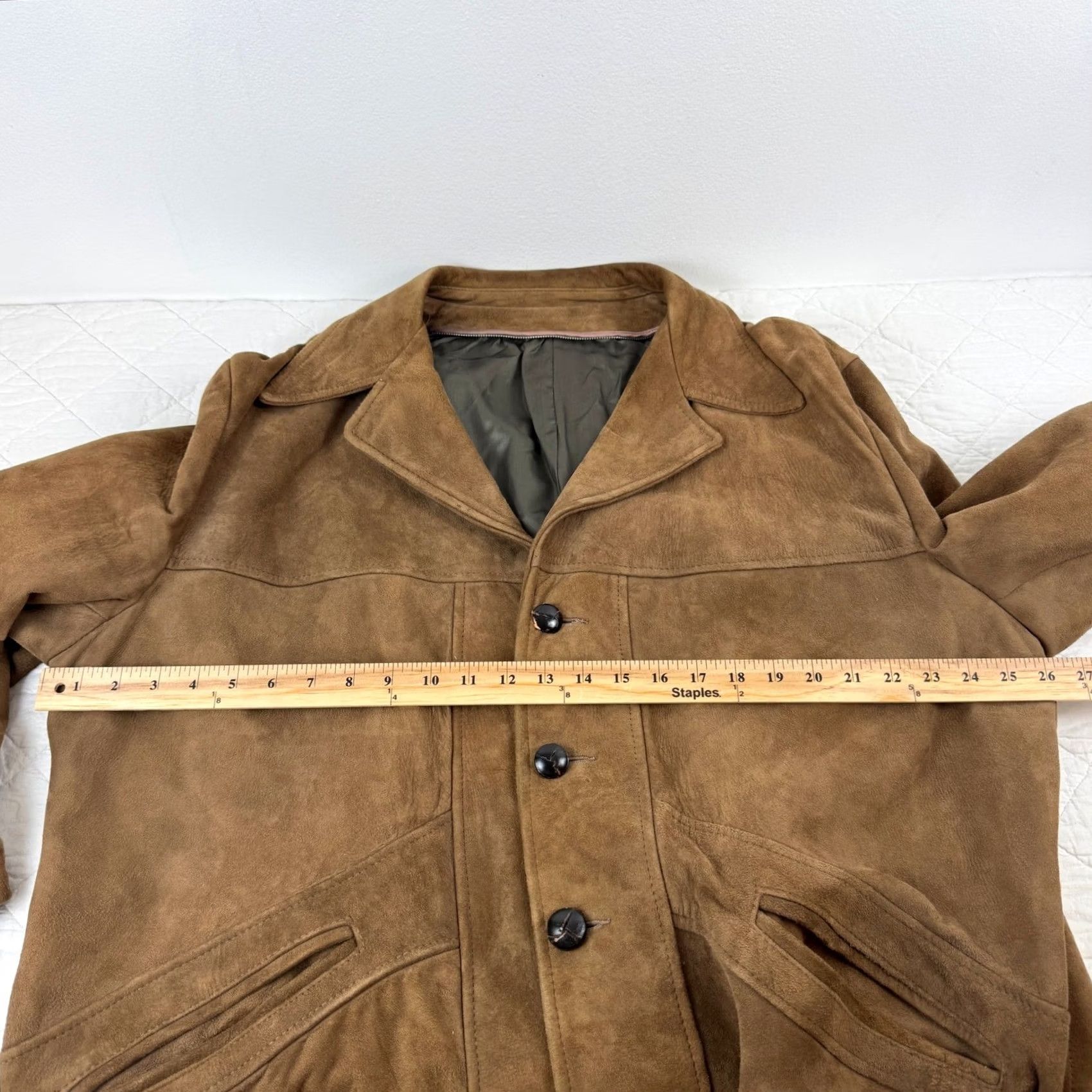Vintage VINTAGE Brown Suede Leather Western Safari Jacket 70s Amalgamated Union Made L Size US L / EU 52-54 / 3 - 3 Thumbnail