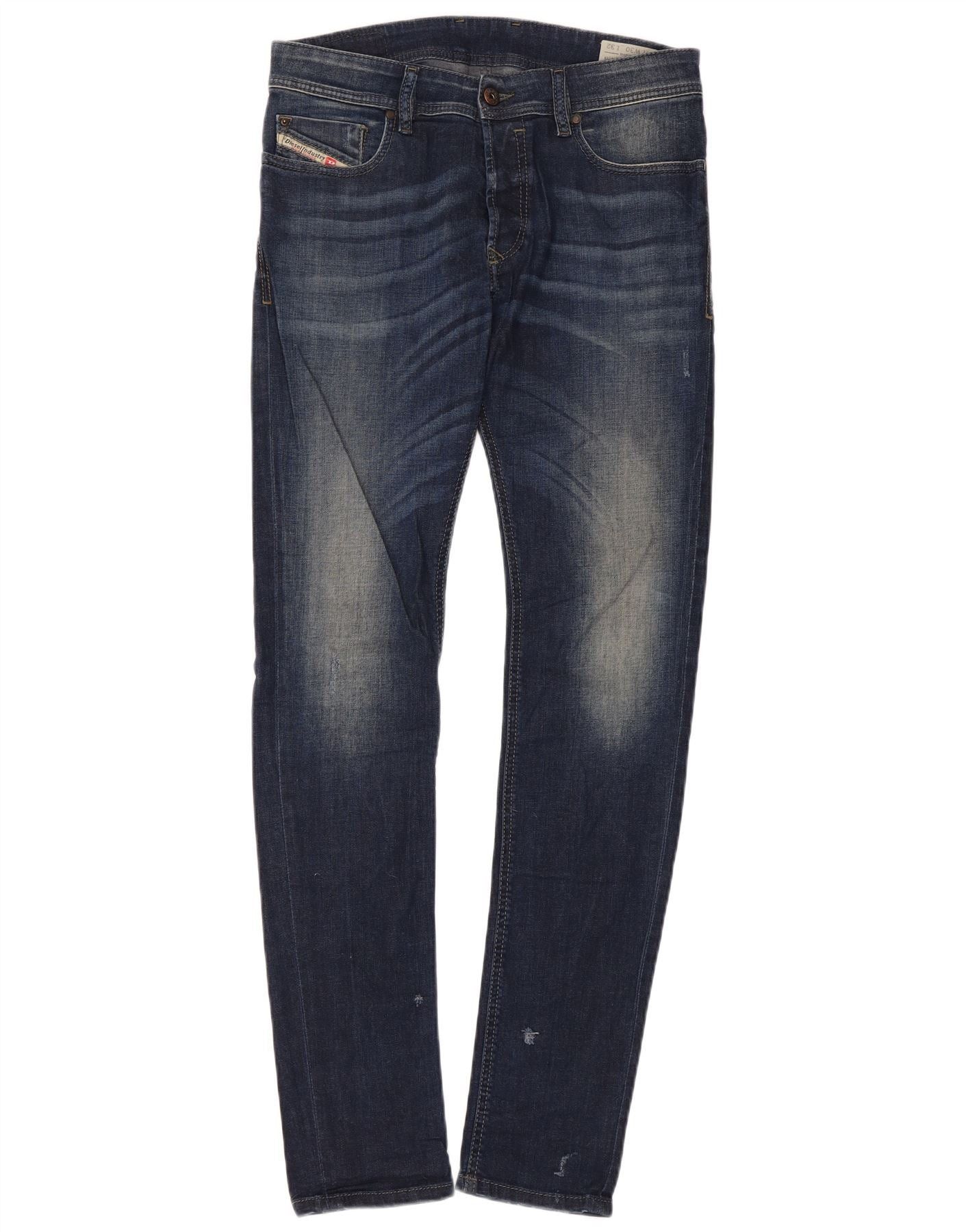 Diesel Womens Sleenker Distressed Slim Skinny Jeans W30 L32 Blue Co Size 42" / US 20 - 1 Thumbnail