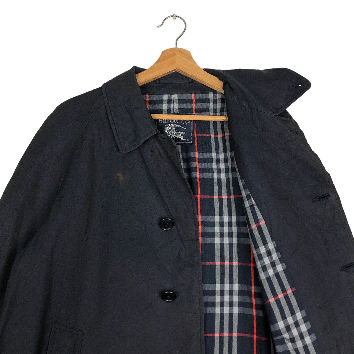 Burberry 🔥Vtg Long Jacket Trench Burberrys Nova Check Design Size US M / EU 48-50 / 2 - 12 Thumbnail