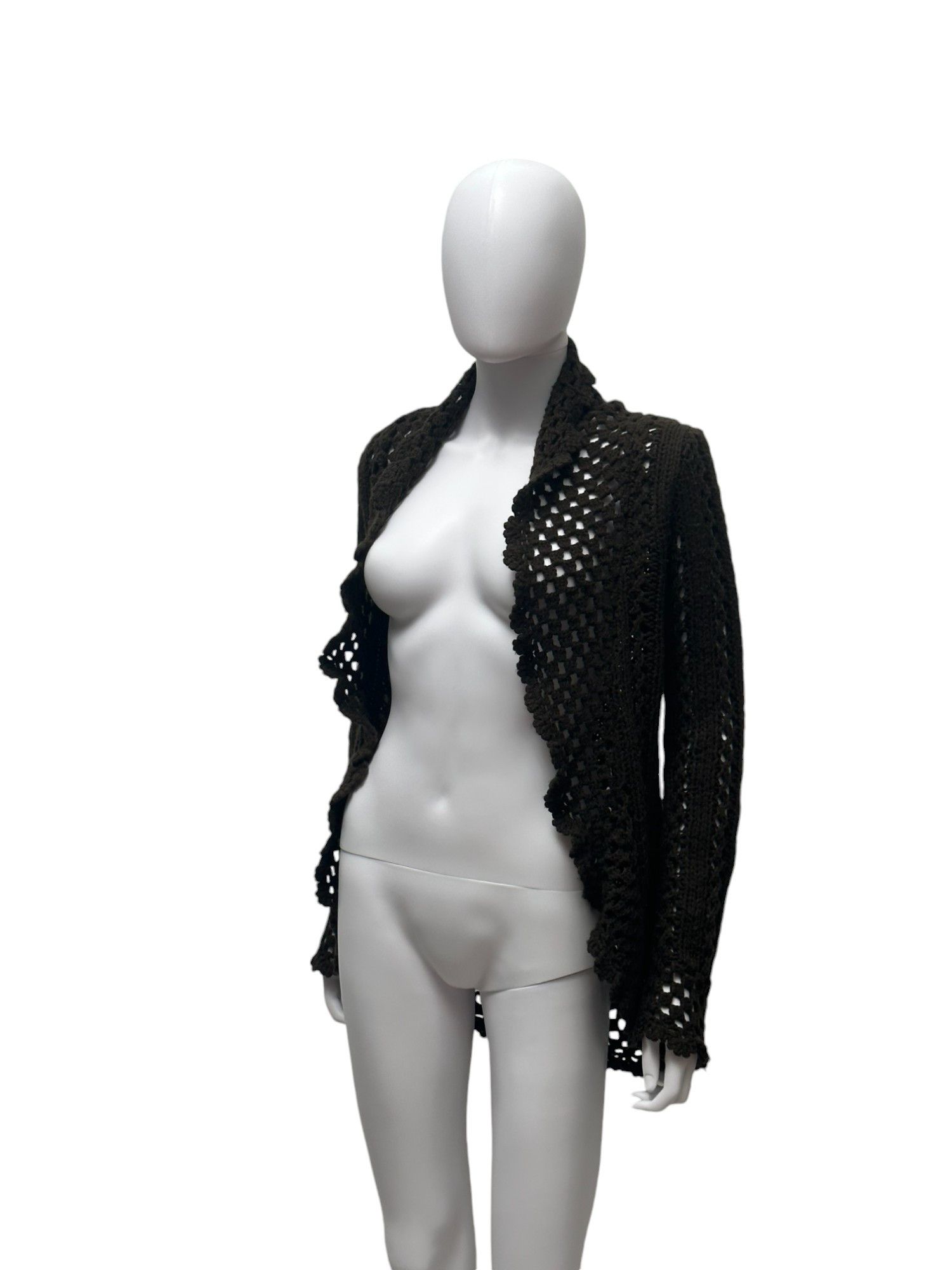 Jean Paul Gaultier Knitted Brown Cardigan Size ONE SIZE - 2 Thumbnail