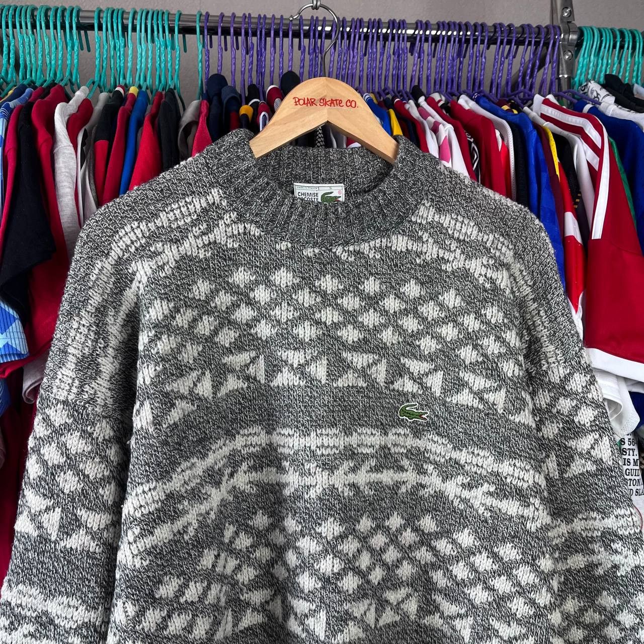Lacoste 90s Lacoste Chemise Nordic Fair Isle Wool Knit Sweater Size US L / EU 52-54 / 3 - 2 Thumbnail