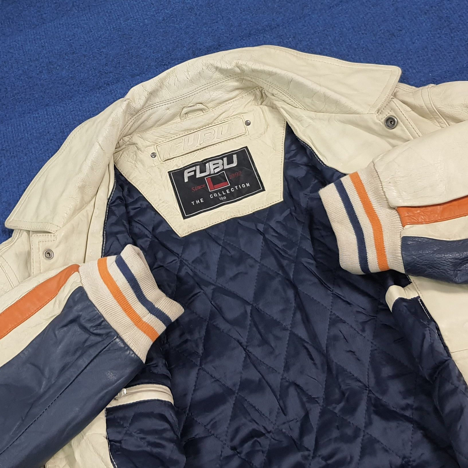 Fubu Vintage FUBU Full Leather Varsity Jacket 90s Hip Hop C286N4 Size US L / EU 52-54 / 3 - 8 Thumbnail