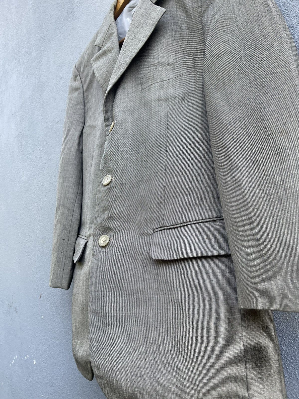 Designer Vintage Valentino World Blazer - Size 46 - Gray Herringbone Size 38L - 6 Thumbnail