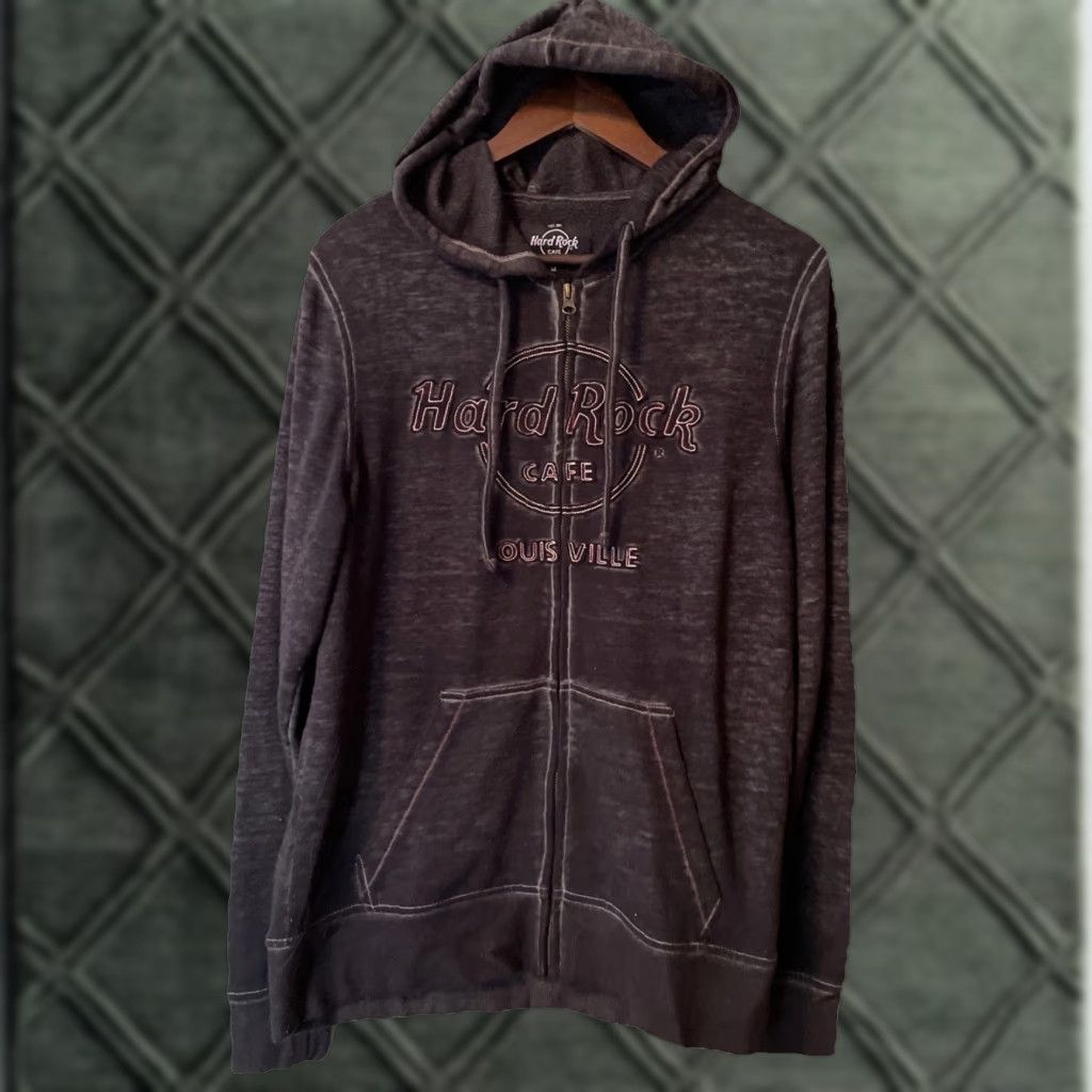 Hard Rock Cafe Hard Rock Cafe Hoodie Louisville Double Burnout Full Zip Mens M Gray Size US M / EU 48-50 / 2 - 1 Thumbnail