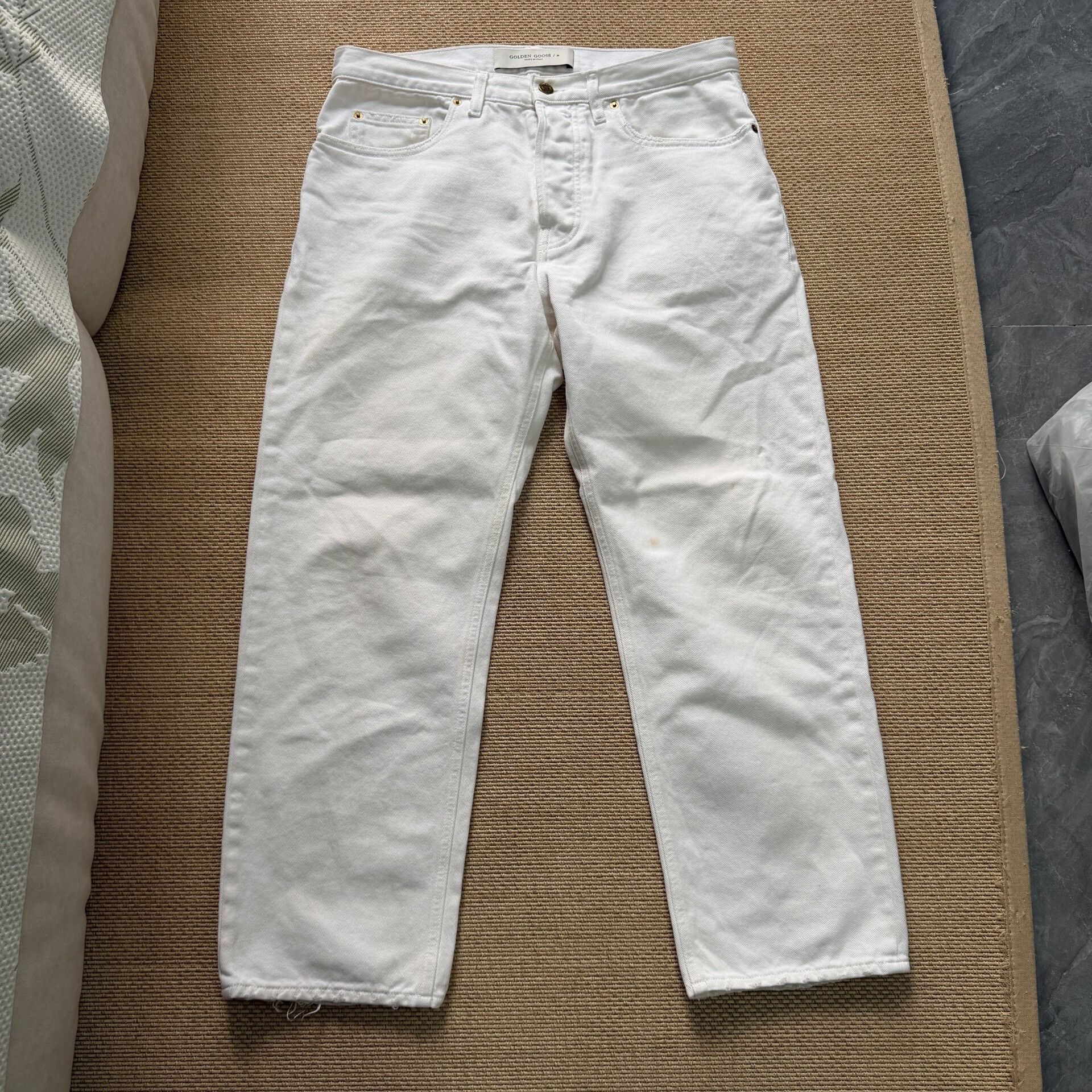 Golden Goose Golden Goose White Distressed Denim Pants Size US 31 - 1 Thumbnail