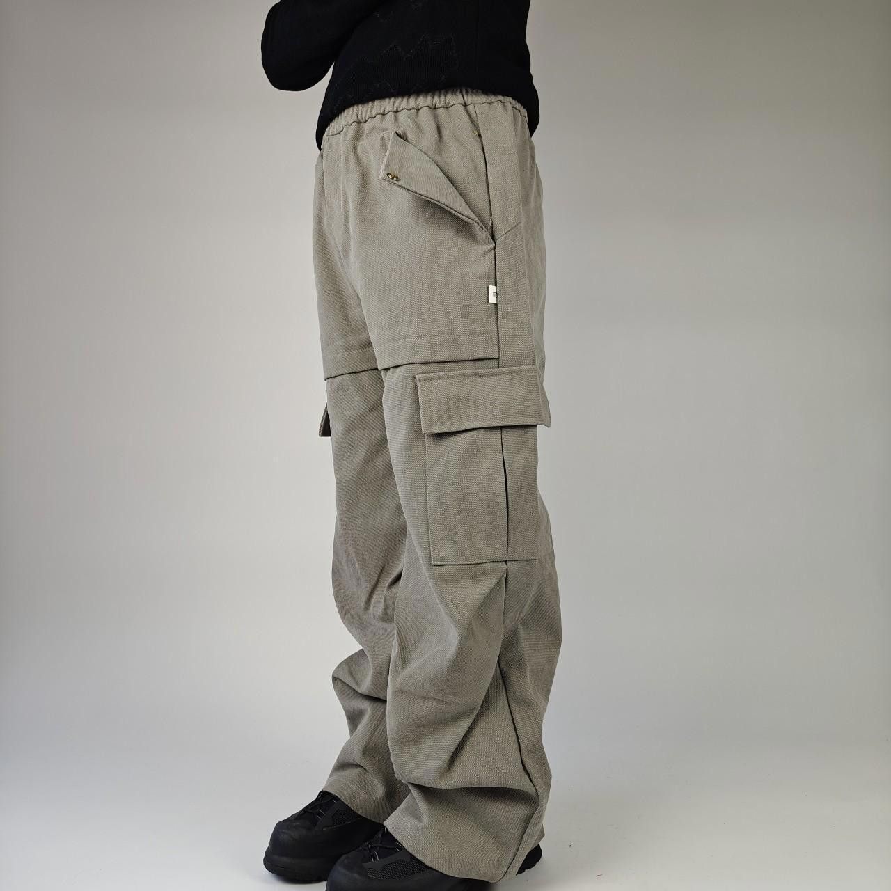 Other Beige Heavy Canvas Technical Wide Leg Trousers Size US 32 / EU 48 - 3 Thumbnail