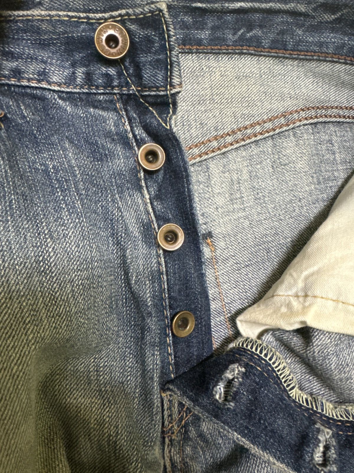 Edwin × Japanese Brand Vintage Japanese Edwin 505Bxx Selvedge Distressed Jeans Size US 33 - 10 Thumbnail