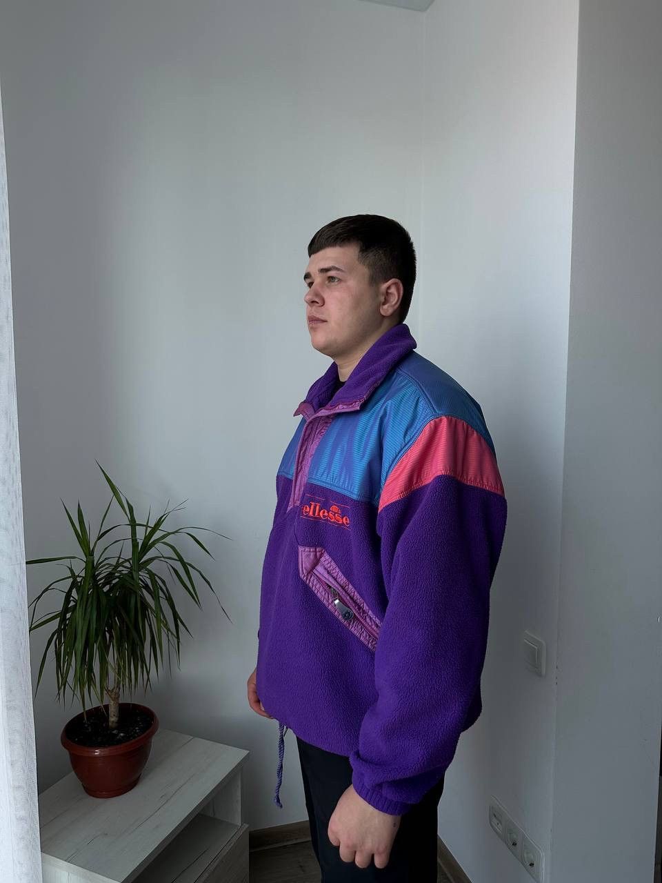Ellesse × Vintage Vintage Ellesse Violet Outdoor Polartec Fleece Anorak Jacket Size US L / EU 52-54 / 3 - 13 Thumbnail