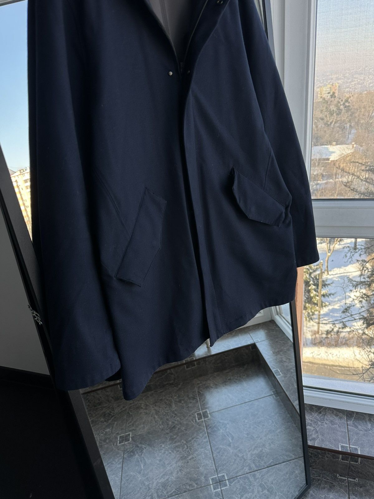 Other People of Shibuya Hachiko Mens Navy Coat Jacket Sz L Size US L / EU 52-54 / 3 - 4 Thumbnail