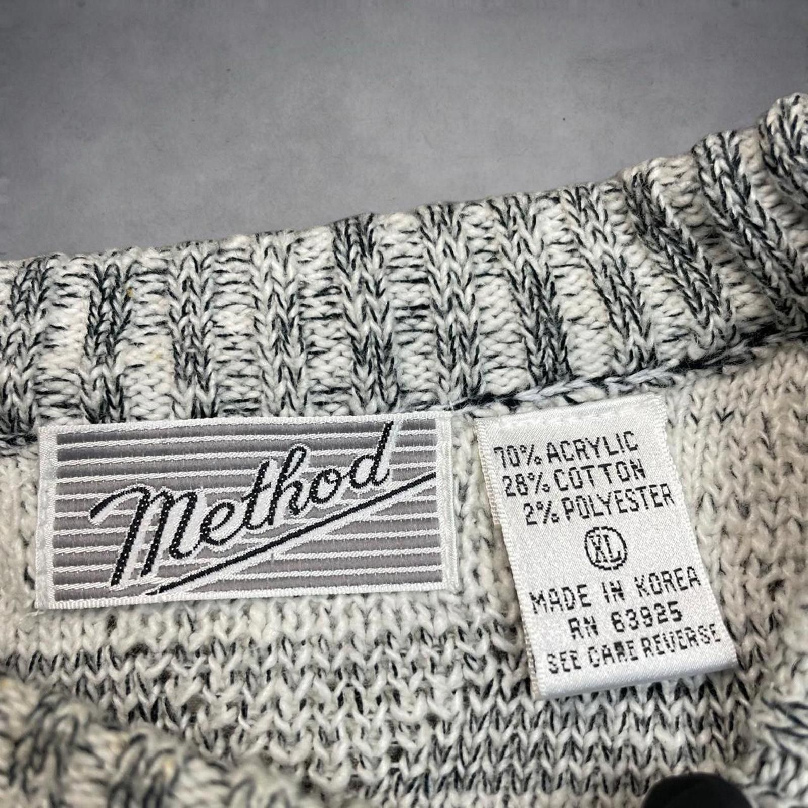 Vintage Vintage Knit Sweater XL Cream Green Patterned Crewneck 80s Size US XL / EU 56 / 4 - 3 Thumbnail