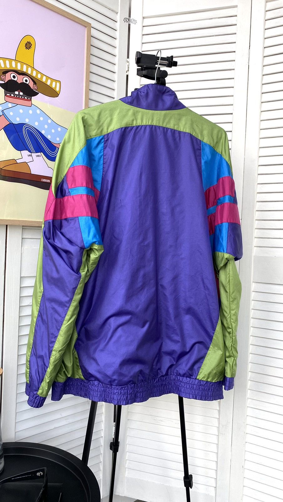 Adidas × Vintage Vintage Adidas Track Retro Jacket Nylon 90s Purple Size US XL / EU 56 / 4 - 2 Thumbnail