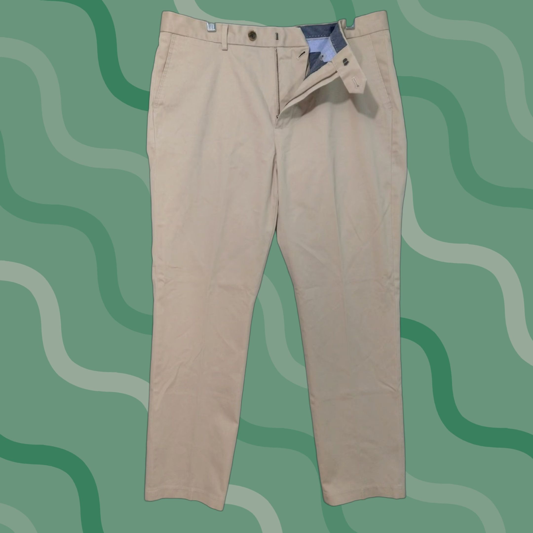 Nordstrom Nordstrom John W. Nordstrom Beige Chino Pants Men 36 Straight Cotton Wrinkle Resistant Easy Care Pockets Flat Front 36x32 Modern City Preppy Mens Size US 36 / EU 52 - 1 Thumbnail