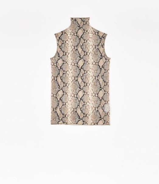 Jil Sander o1w1db10825 Snake Print Top in Hazelnut Mouline Size XL / US 12-14 / IT 48-50 - 1 Thumbnail