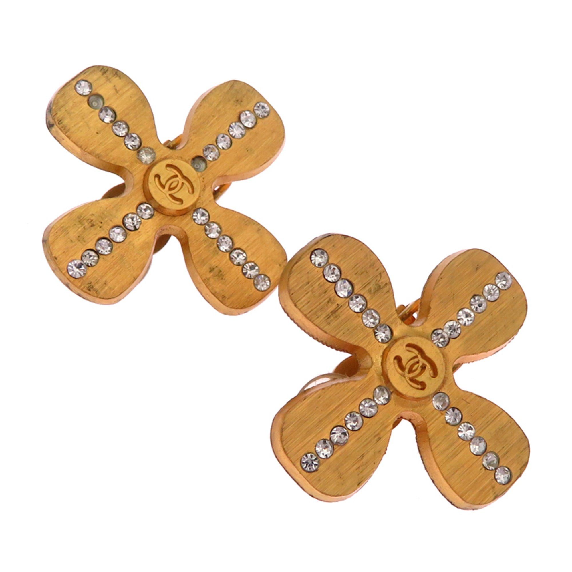Chanel Chanel Coco Mark Clover Women's Earrings GP Size ONE SIZE - 1 Thumbnail