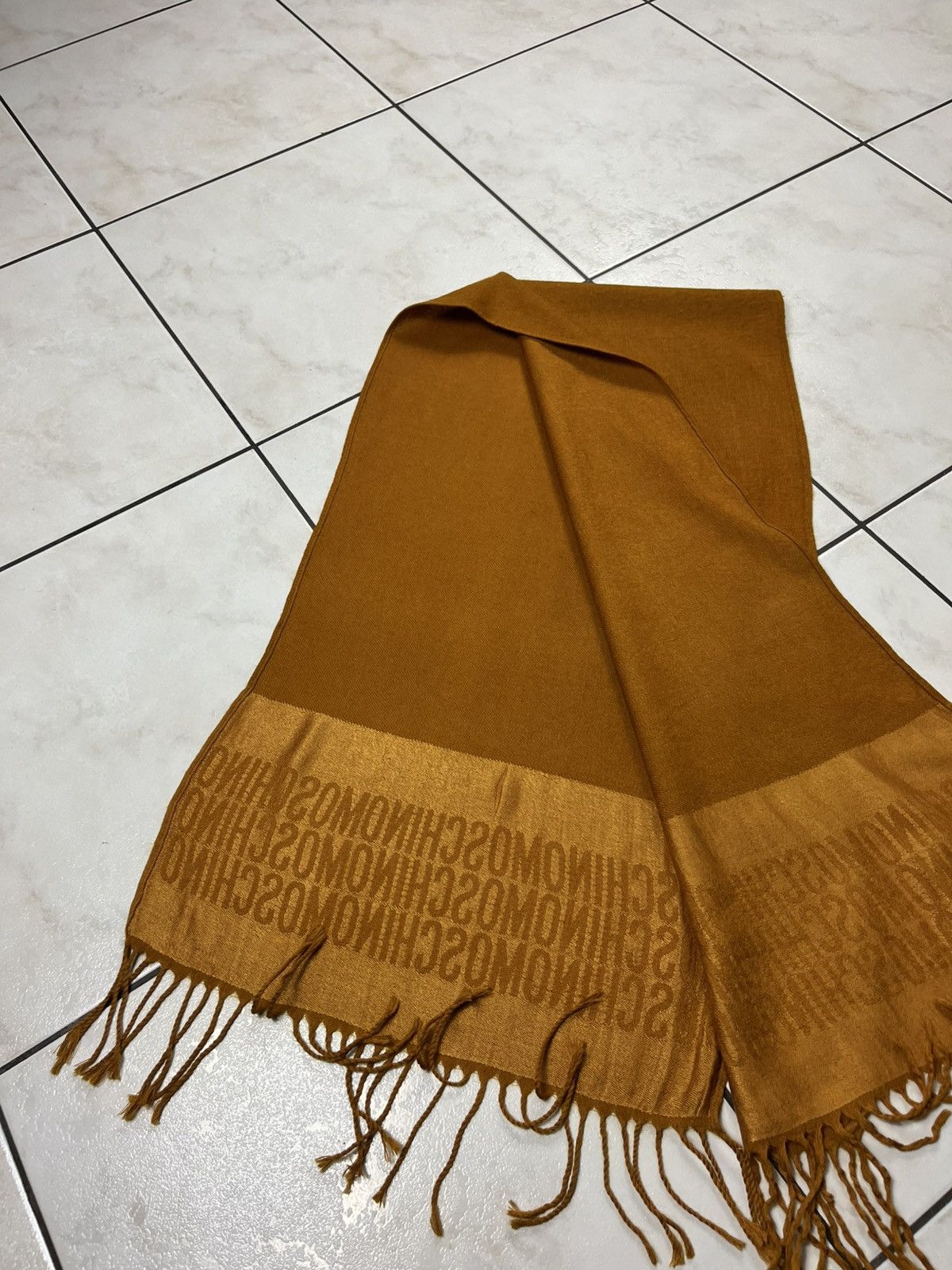 Moschino × Vintage Vintage Moschino wool silk scarf with logo monogram luxury Size ONE SIZE - 7 Thumbnail